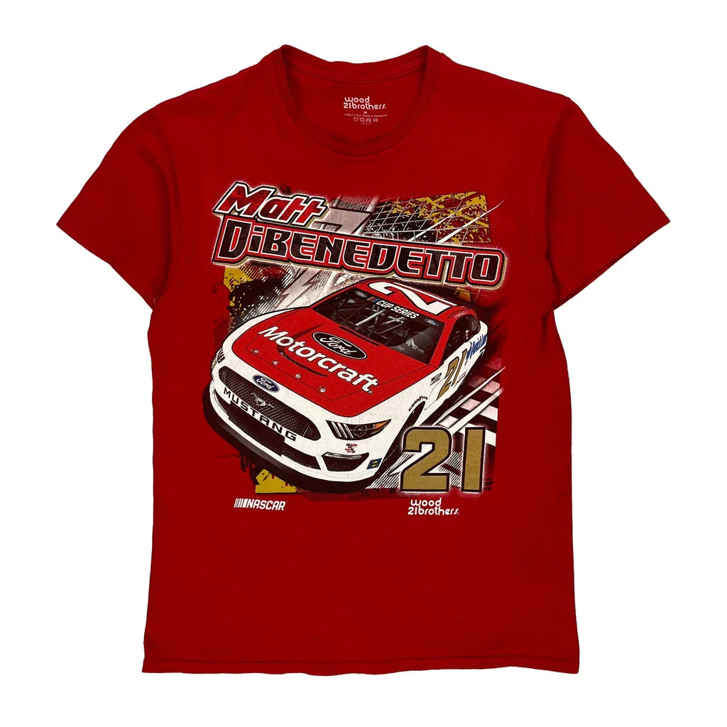 Matt Dibenedetto Wood 21 Brothers Nascar T-Shirt - Medium Red Cotton Refurbished - Thrifted (note: this is a term often used to describe second- refurbished available on Cerqular
