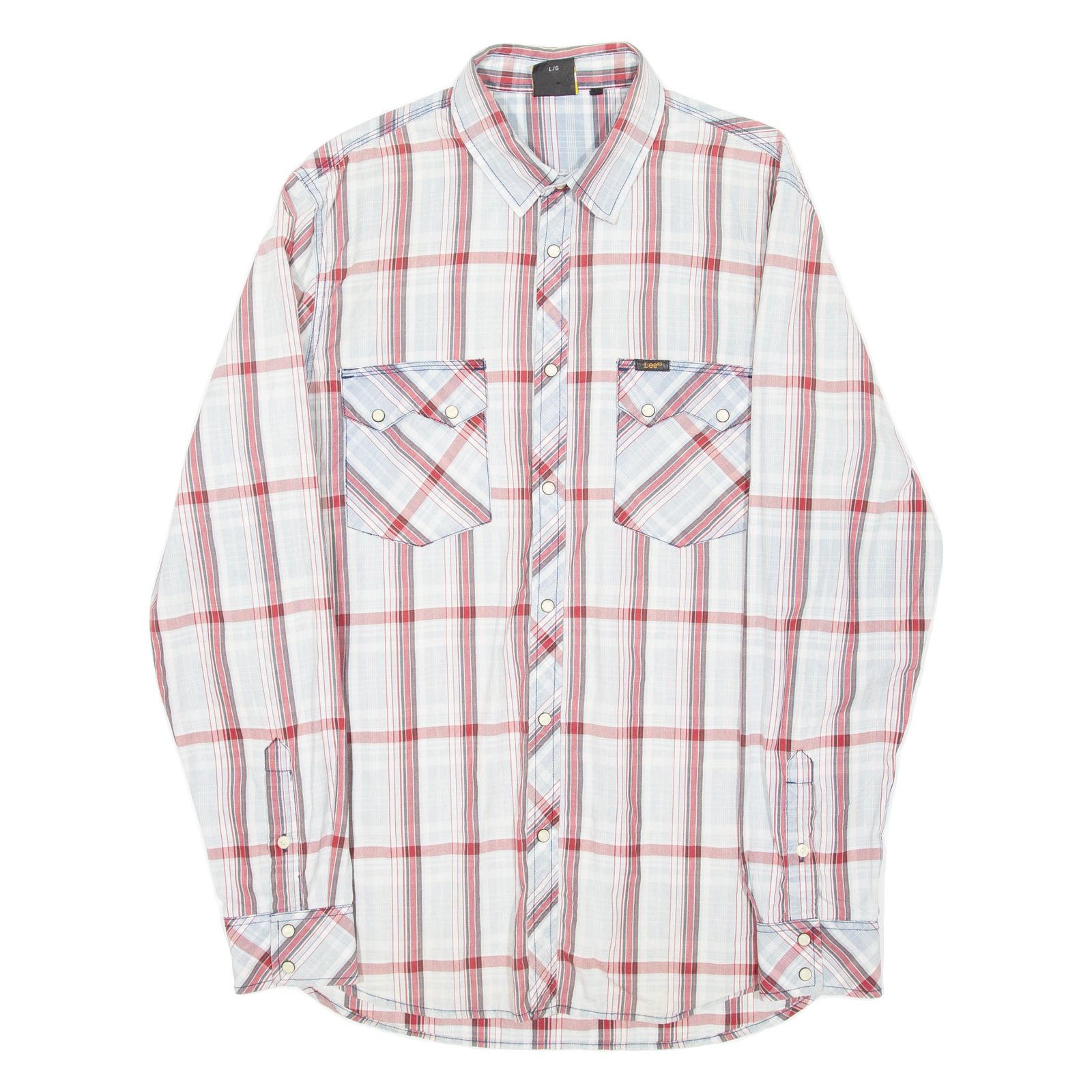 LEE Mens Shirt Red Check Long Sleeve L Refurbished - N/A refurbished available on Cerqular