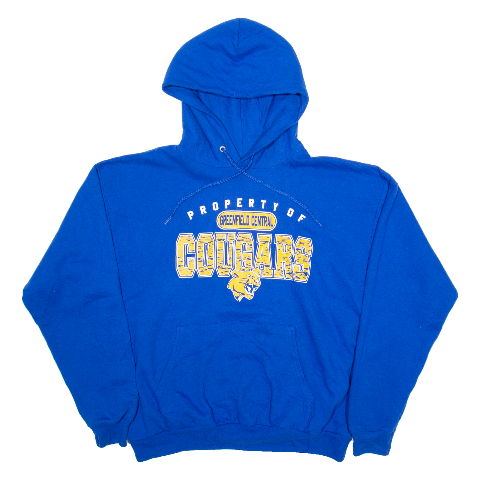 HANES Greenfield Central Cougars Mens Blue Hoodie USA L Refurbished - N/A refurbished available on Cerqular