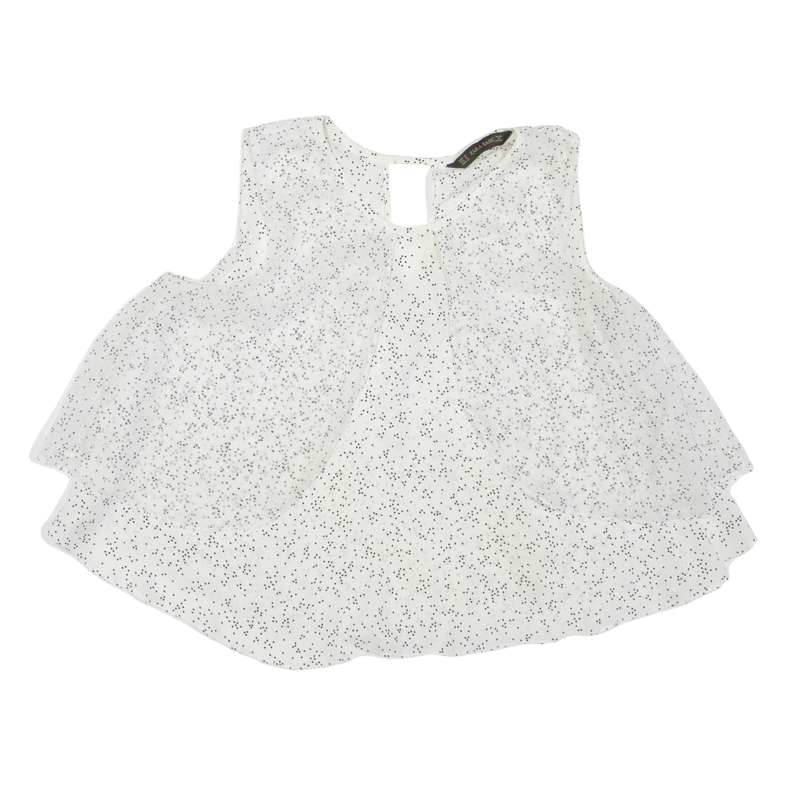 ZARA Womens Printed Top White Sleeveless Spotted M Refurbished - N/A refurbished available on Cerqular
