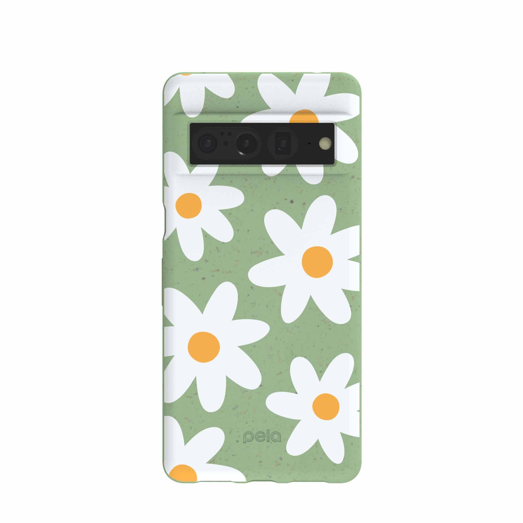 Sage Green Daisy Google Pixel 7 Pro Case Refurbished - Pela Case refurbished available on Cerqular