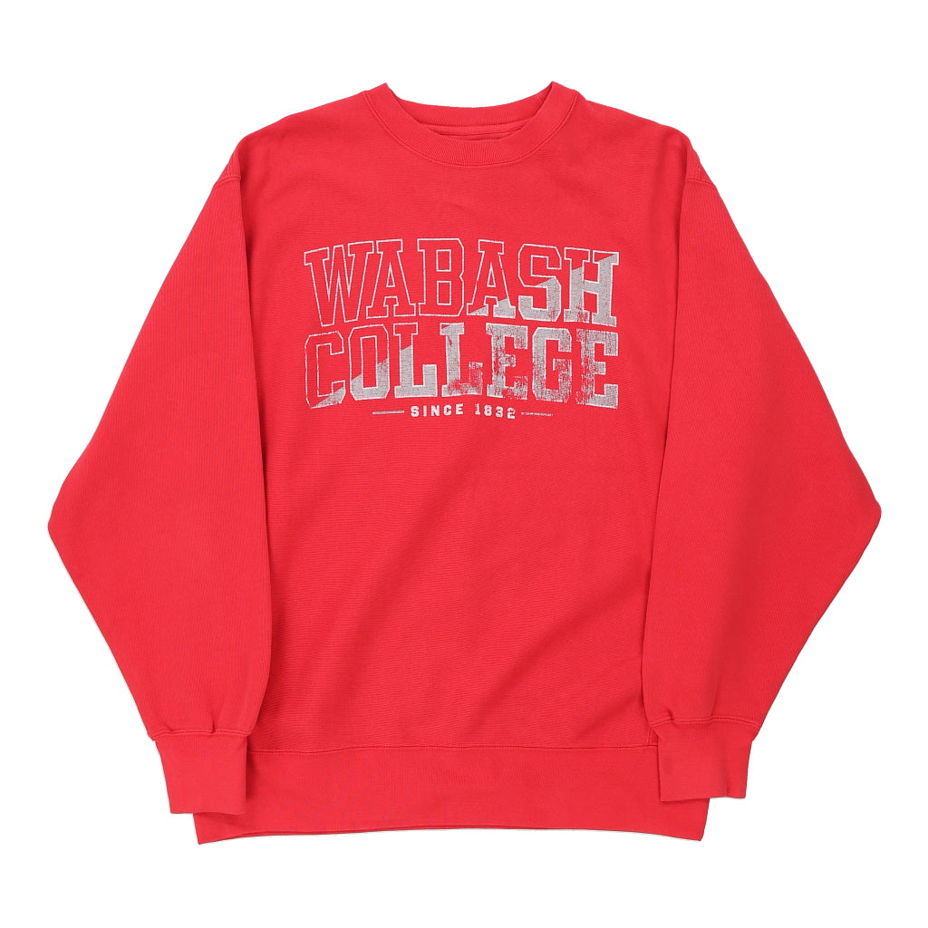 Reverse Weave Wabash College Champion College Sweatshirt - Medium Red Cotton Blend Refurbished - Thrifted (note: this is a term often used to describe second- refurbished available on Cerqular