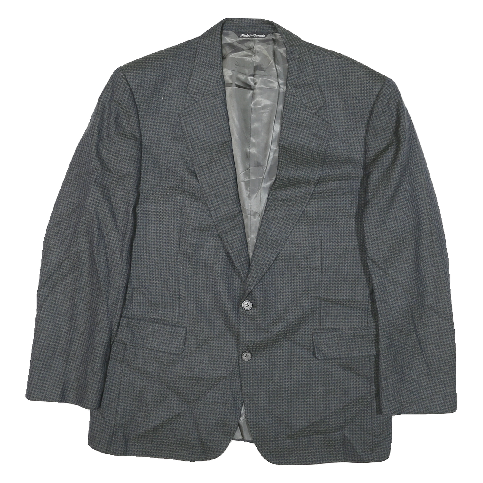 Buy Mens Grey Button Jacket M Polyester Blend Houndstooth Classic Tailored Blazer Refurbished - $41.59 Mens Grey Button Jacket M Polyester Blend Houndstooth Classic Tailored Blazer Refurbished - N/A refurbished available on Cerqular