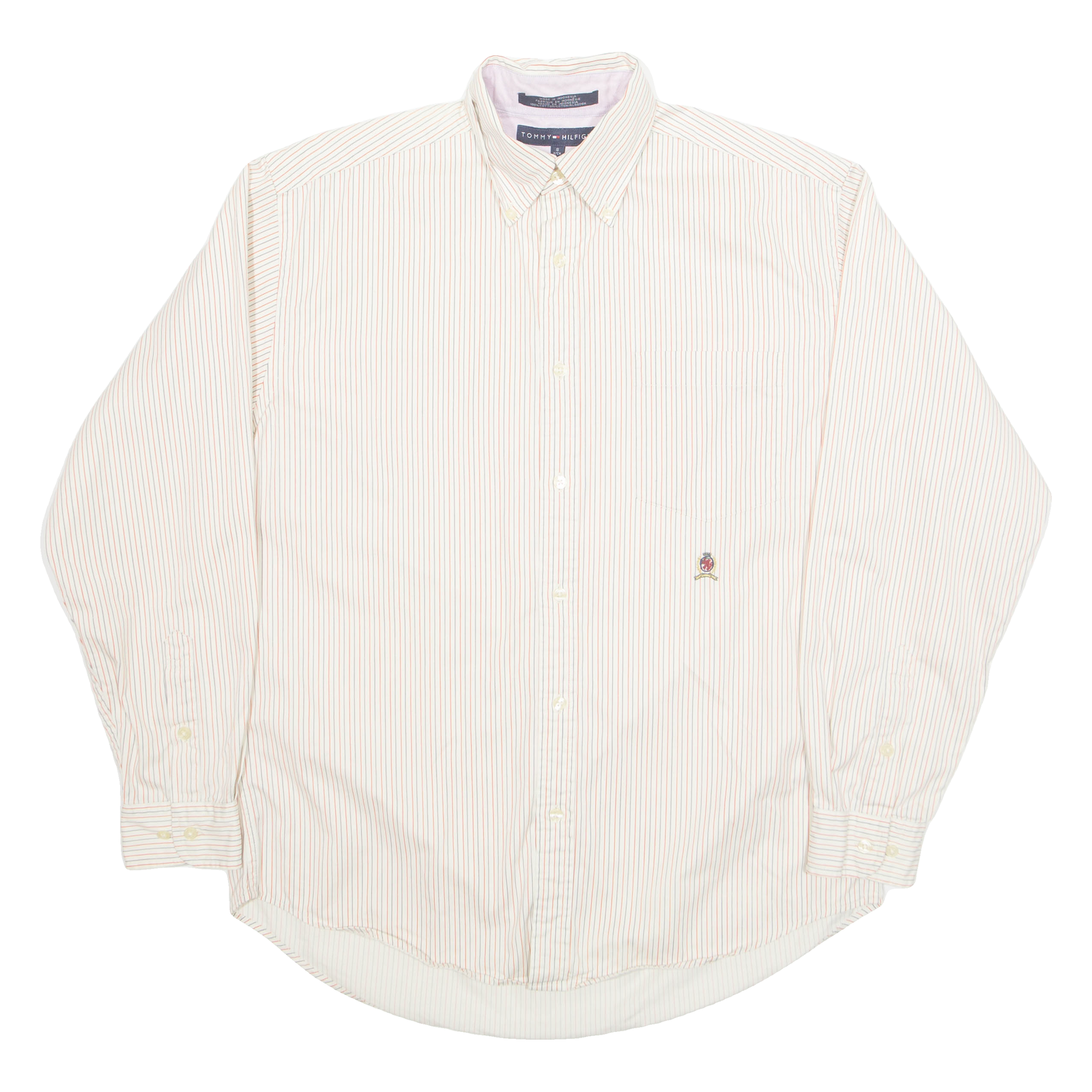 TOMMY HILFIGER Mens Shirt Cream Pinstripe Long Sleeve S Refurbished - N/A refurbished available on Cerqular