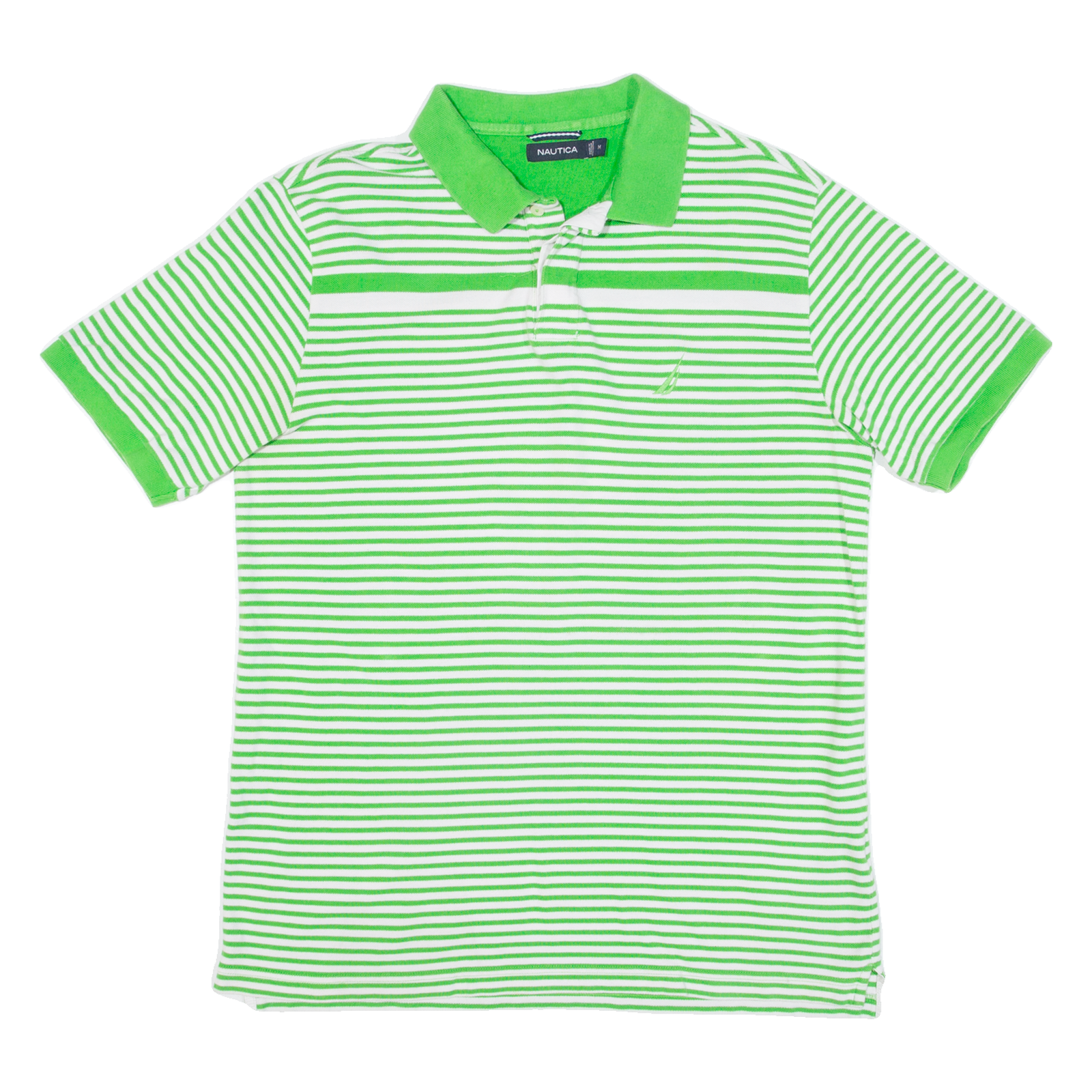NAUTICA Mens Polo Shirt Green Striped M Refurbished - N/A refurbished available on Cerqular