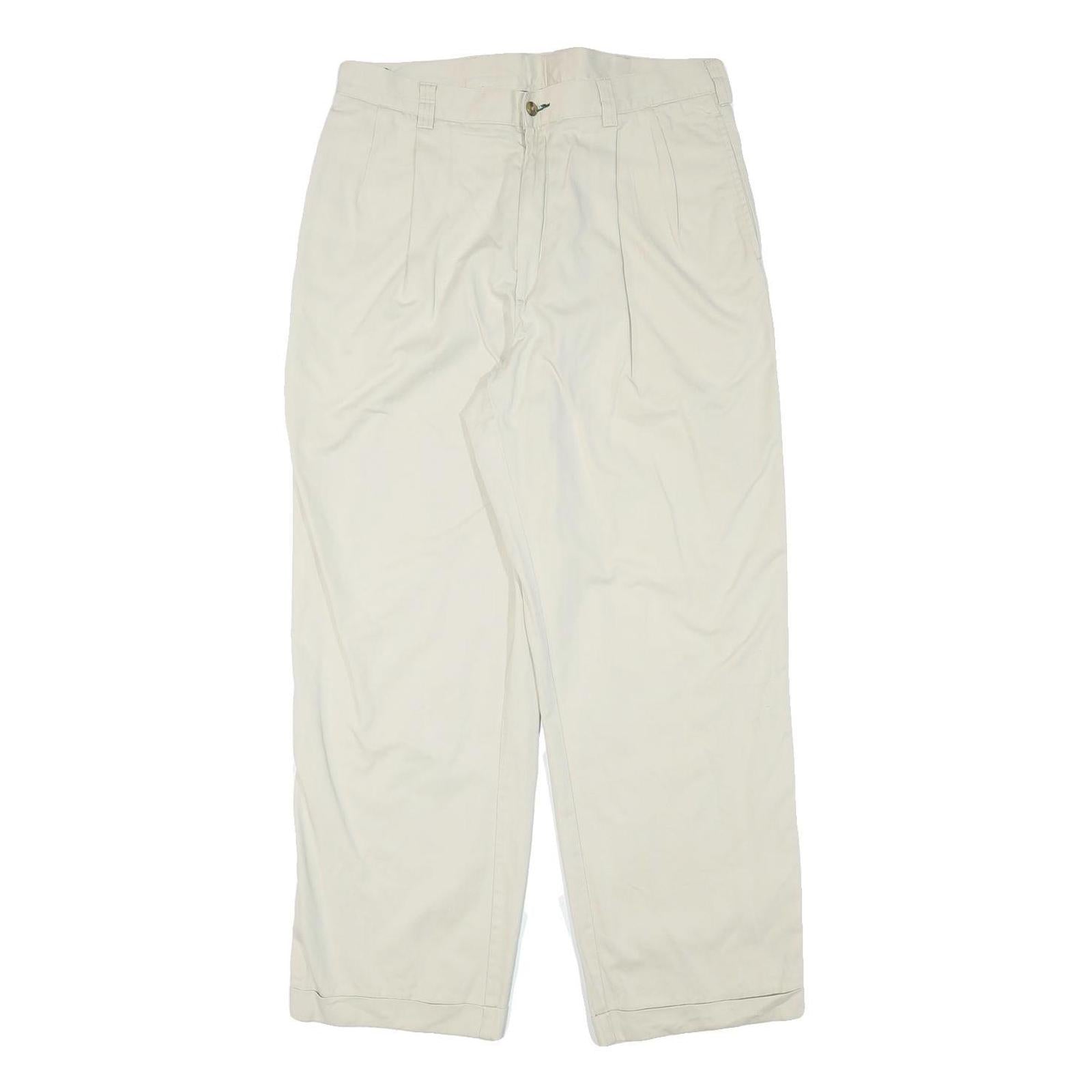 TOMMY HILFIGER Mens Cotton Blend Beige Relaxed Straight Trousers W32 L29 Casual Refurbished - N/A refurbished available on Cerqular