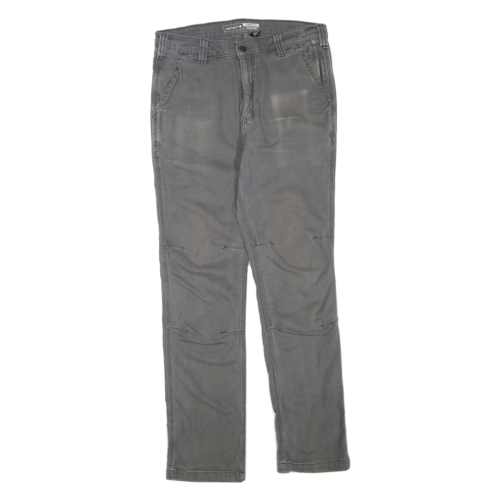 CARHARTT Mens Cotton Blend Grey Regular Straight Trousers W33 L32 Workwear Refurbished - N/A refurbished available on Cerqular