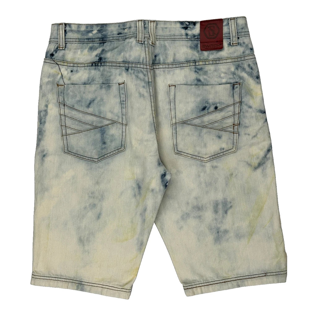 Switch Denim Shorts - 32W 11L Acid Wash Denim Refurbished - Thrifted (note: this is a term often used to describe second- refurbished available on Cerqular
