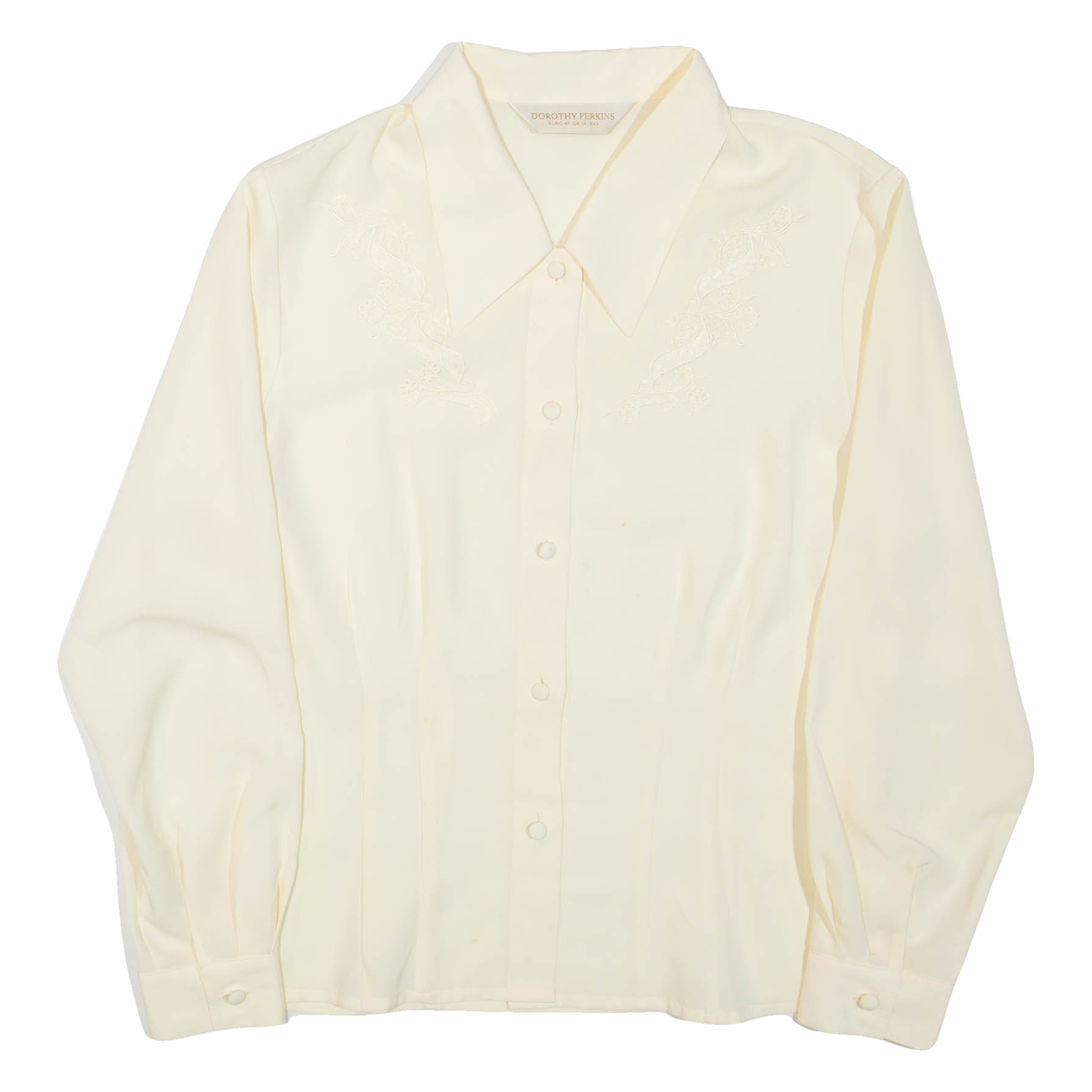 DOROTHY PERKINS Womens Shirt Beige Collared Long Sleeve UK 14 Refurbished - N/A refurbished available on Cerqular
