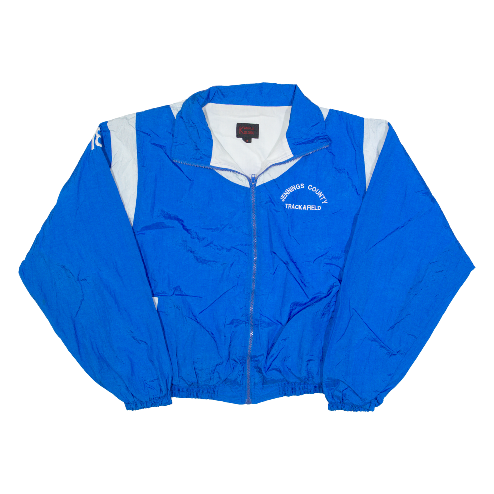 KAMPUS KOLORS Jennings County Track & Field Mens Shell Jacket Blue 90s USA M Refurbished - N/A refurbished available on Cerqular