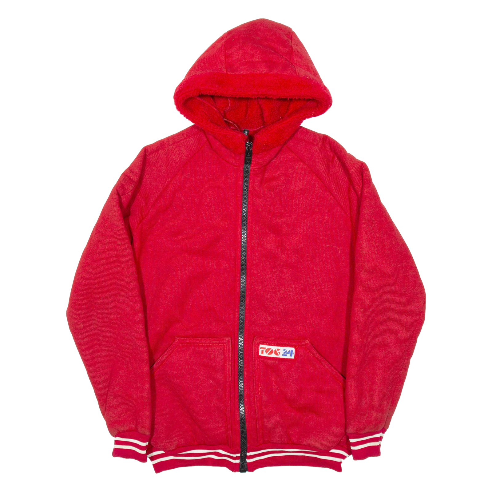 TEKLAN Sherpa Lined Mens Bomber Jacket Red Hooded M Refurbished - N/A refurbished available on Cerqular
