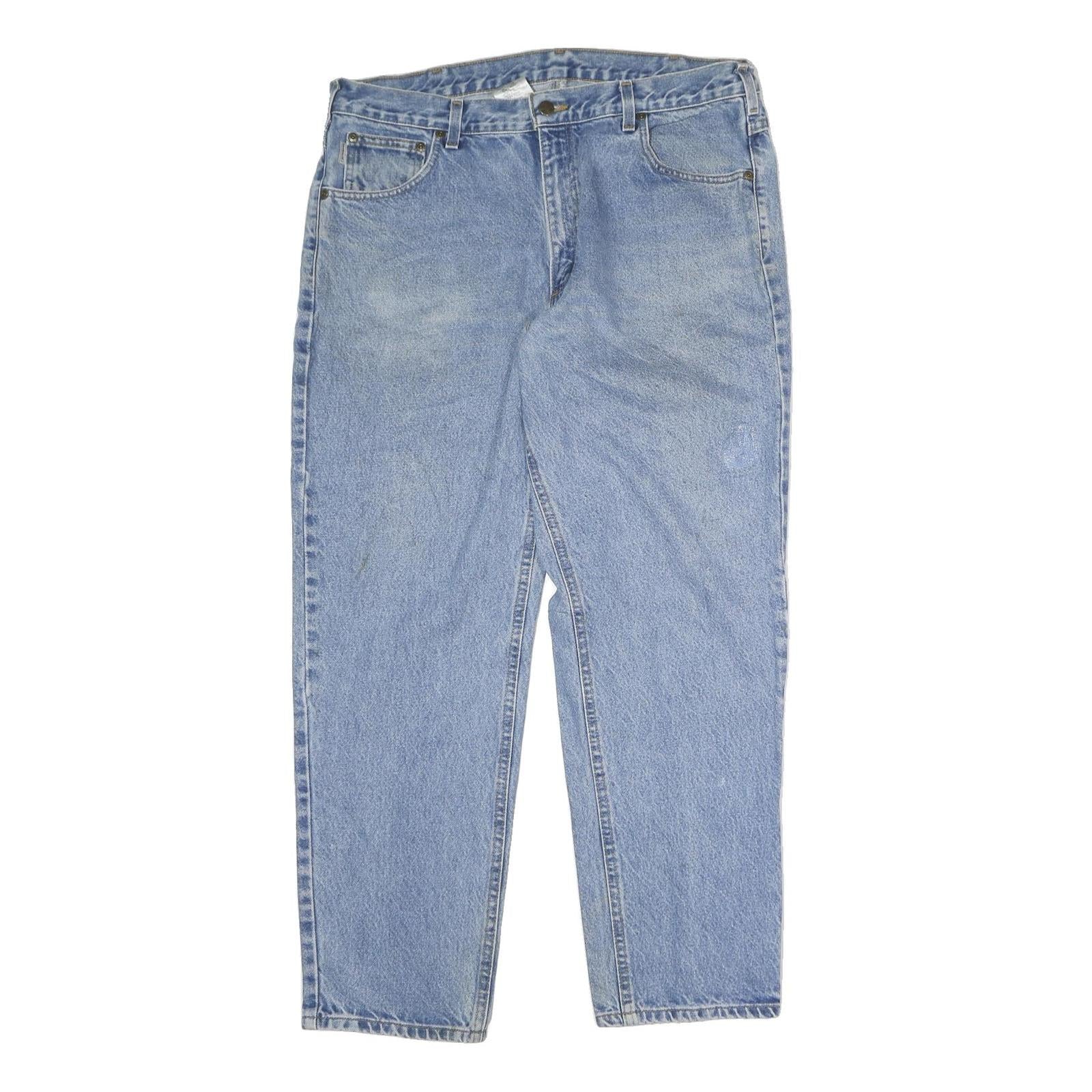CARHARTT Mens Jeans Blue Regular Straight Denim Light W38 L30 Cotton Zip Refurbished - N/A refurbished available on Cerqular