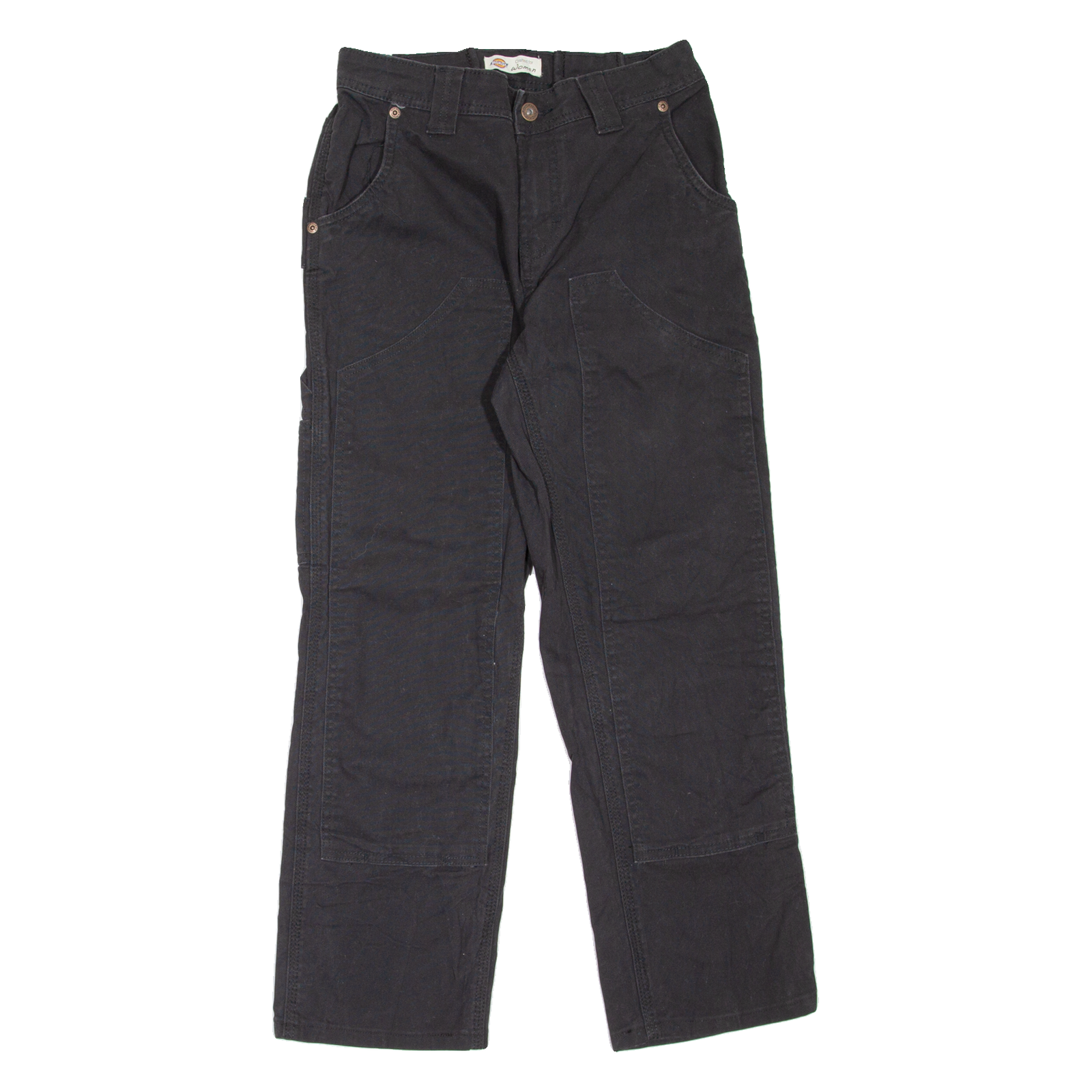 DICKIES Carpenter Workwear Womens Trousers Black Regular Straight W26 L26 Refurbished - N/A refurbished available on Cerqular
