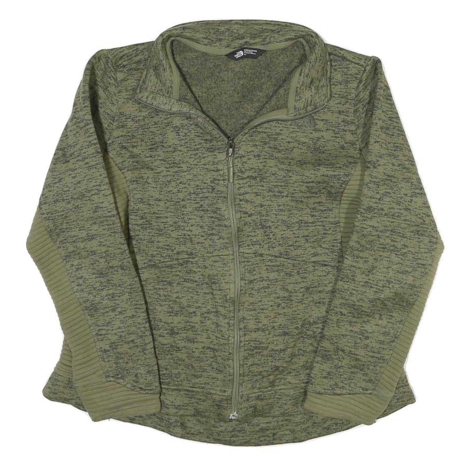 THE NORTH FACE Womens Green Polyester Blend Zip Jacket L Woven Heathered Outdoor Refurbished - N/A refurbished available on Cerqular