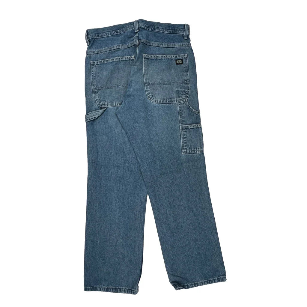 Key Carpenter Jeans - 32W 30L Blue Denim Refurbished - Thrifted (note: this is a term often used to describe second- refurbished available on Cerqular