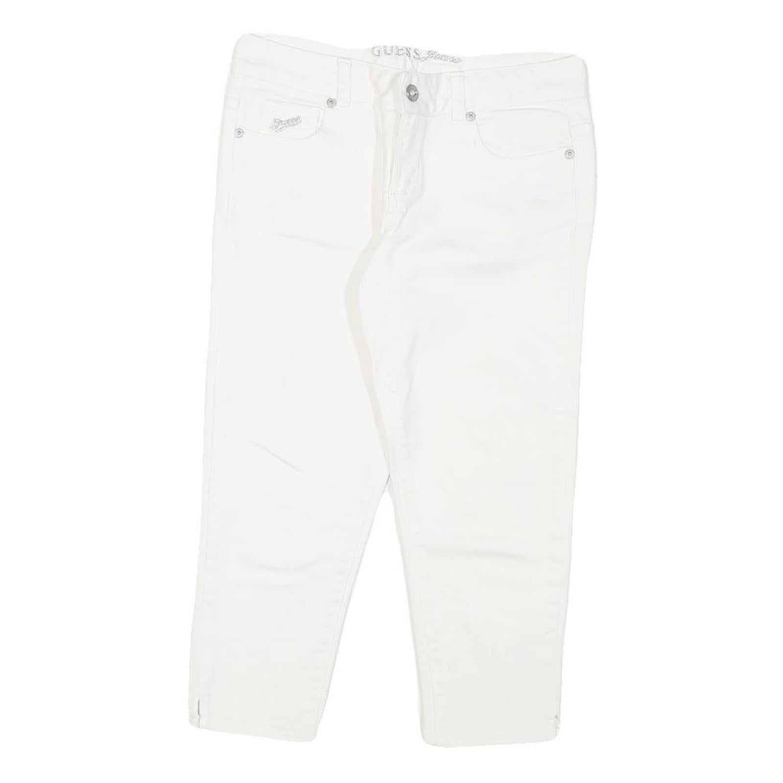 GUESS Womens White Casual Shorts S W26 Embellished Heart Detail Refurbished - N/A refurbished available on Cerqular