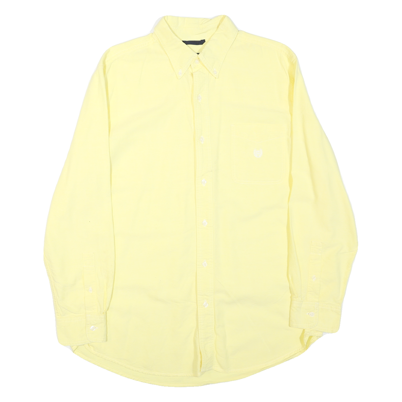 CHAPS Mens Yellow Button-Down Shirt L Cotton Blend Classic Fit Casual Refurbished - N/A refurbished available on Cerqular
