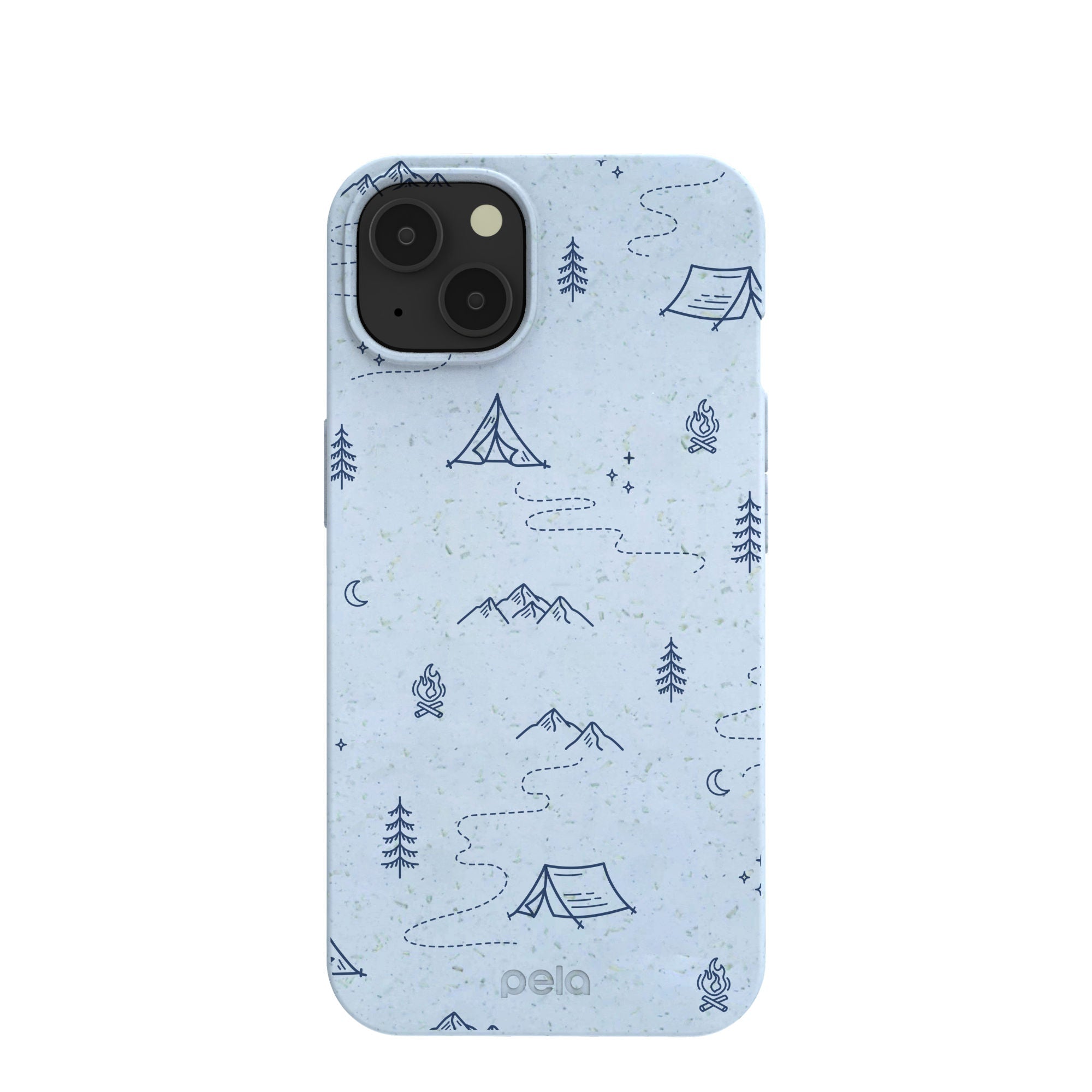 Powder Blue Camp Nights iPhone 13 Case Refurbished - Pela Case refurbished available on Cerqular