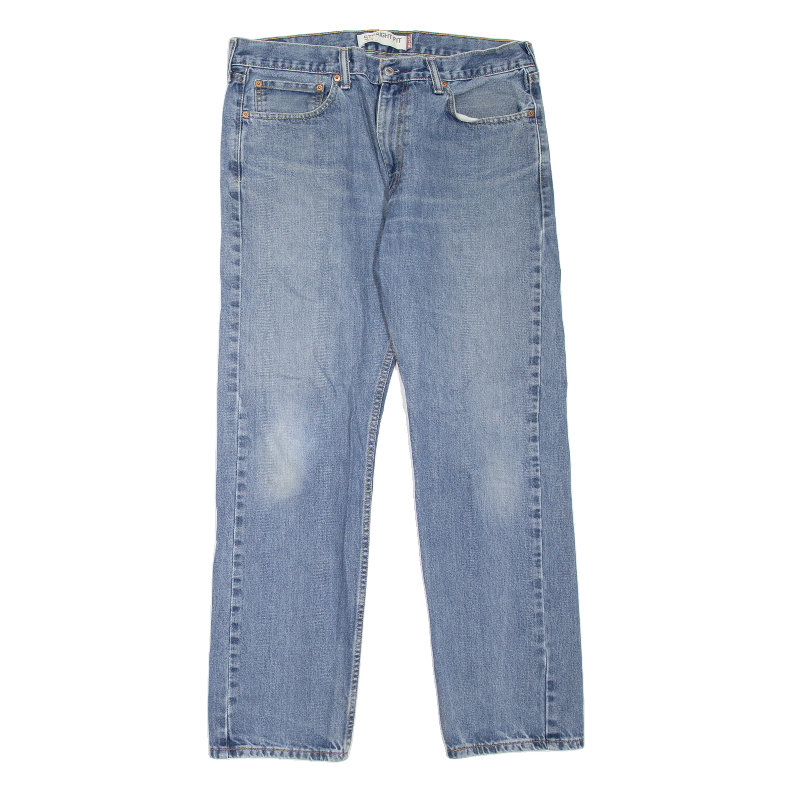 LEVI'S 505 Jeans Mens Blue Regular Straight Stone Wash W36 L32 Refurbished - N/A refurbished available on Cerqular