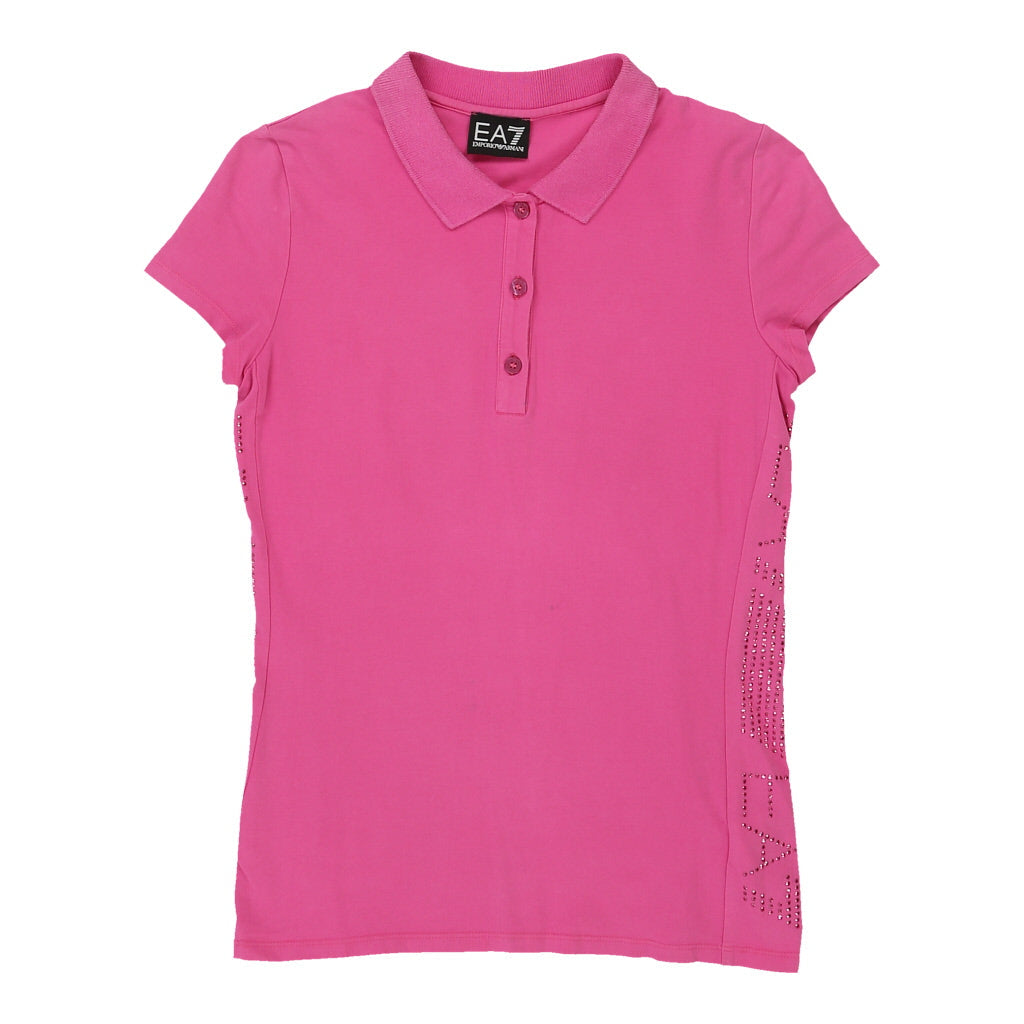 Ea7 Polo Top - Small Pink Cotton | Size: small Refurbished - N/A (Preloved Designer is not a specific brand, it refurbished available on Cerqular