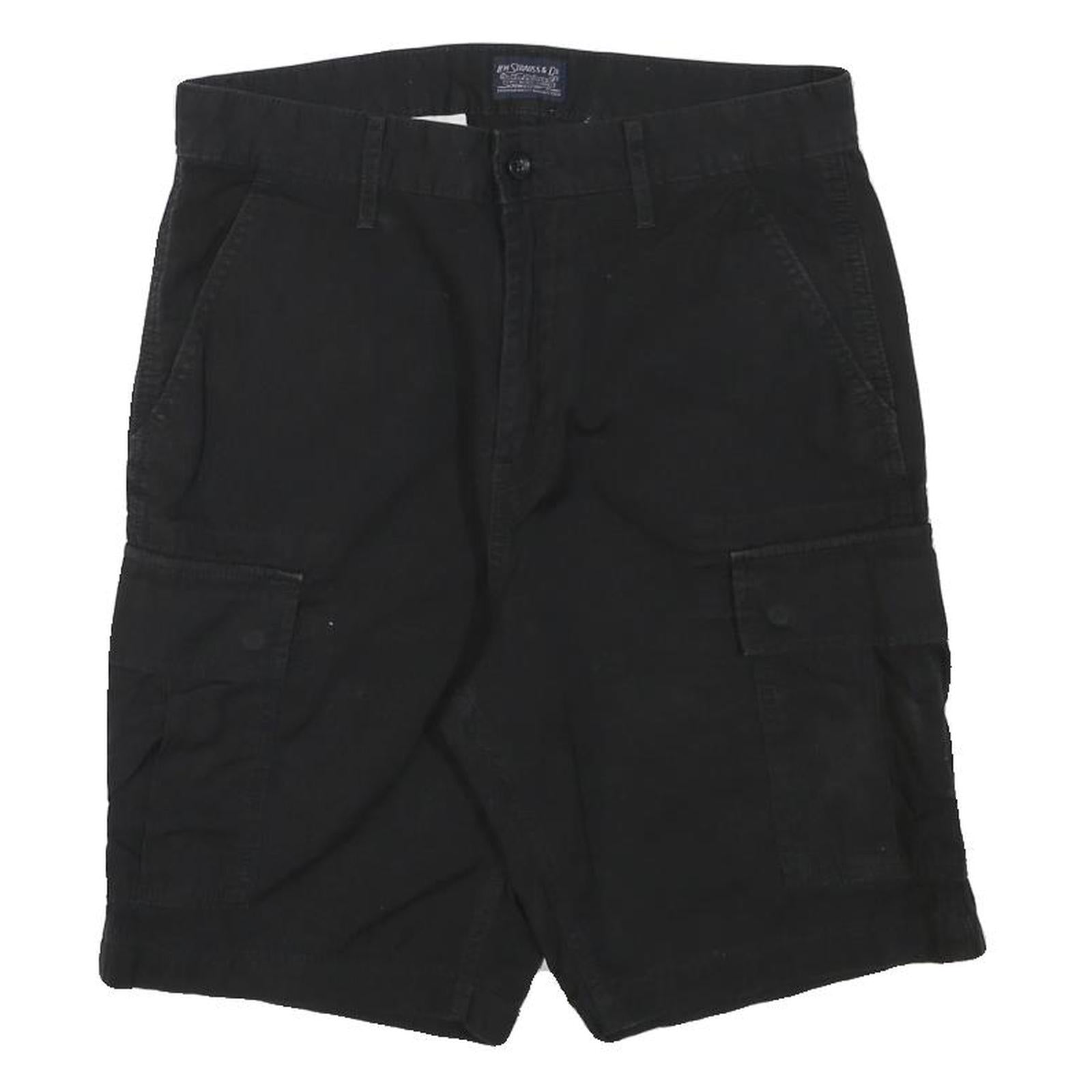 LEVI'S Mens Black Cargo Shorts L W30 Cotton Blend Comfort Pocket Style Refurbished - N/A refurbished available on Cerqular