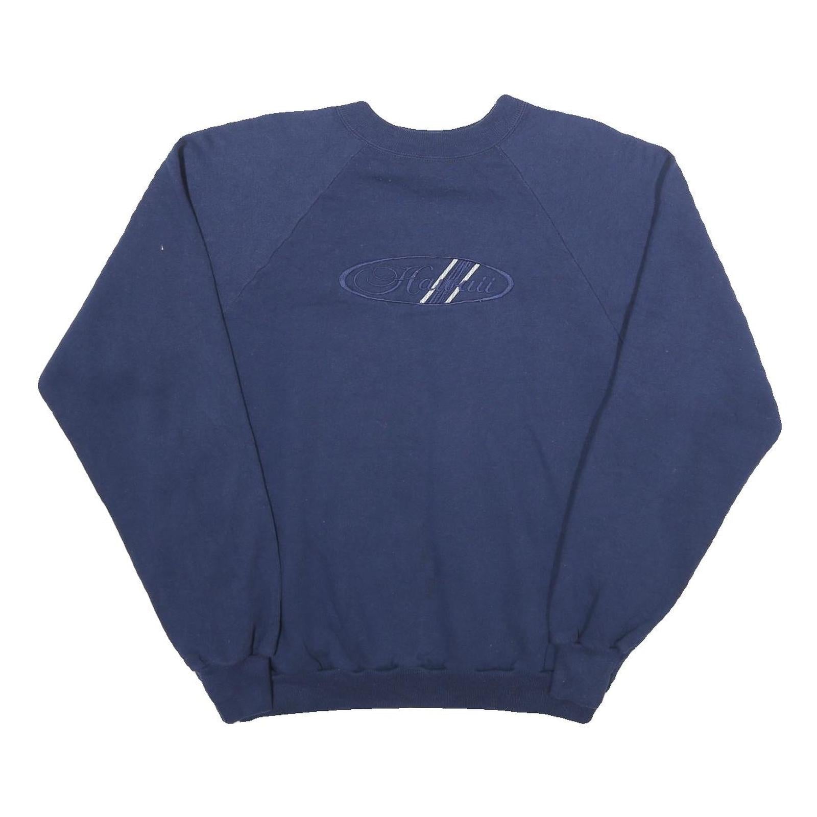 HANES Mens Blue Crew Neck XL Embroidered Logo Sweatshirt Cotton Blend Casual Refurbished - N/A refurbished available on Cerqular
