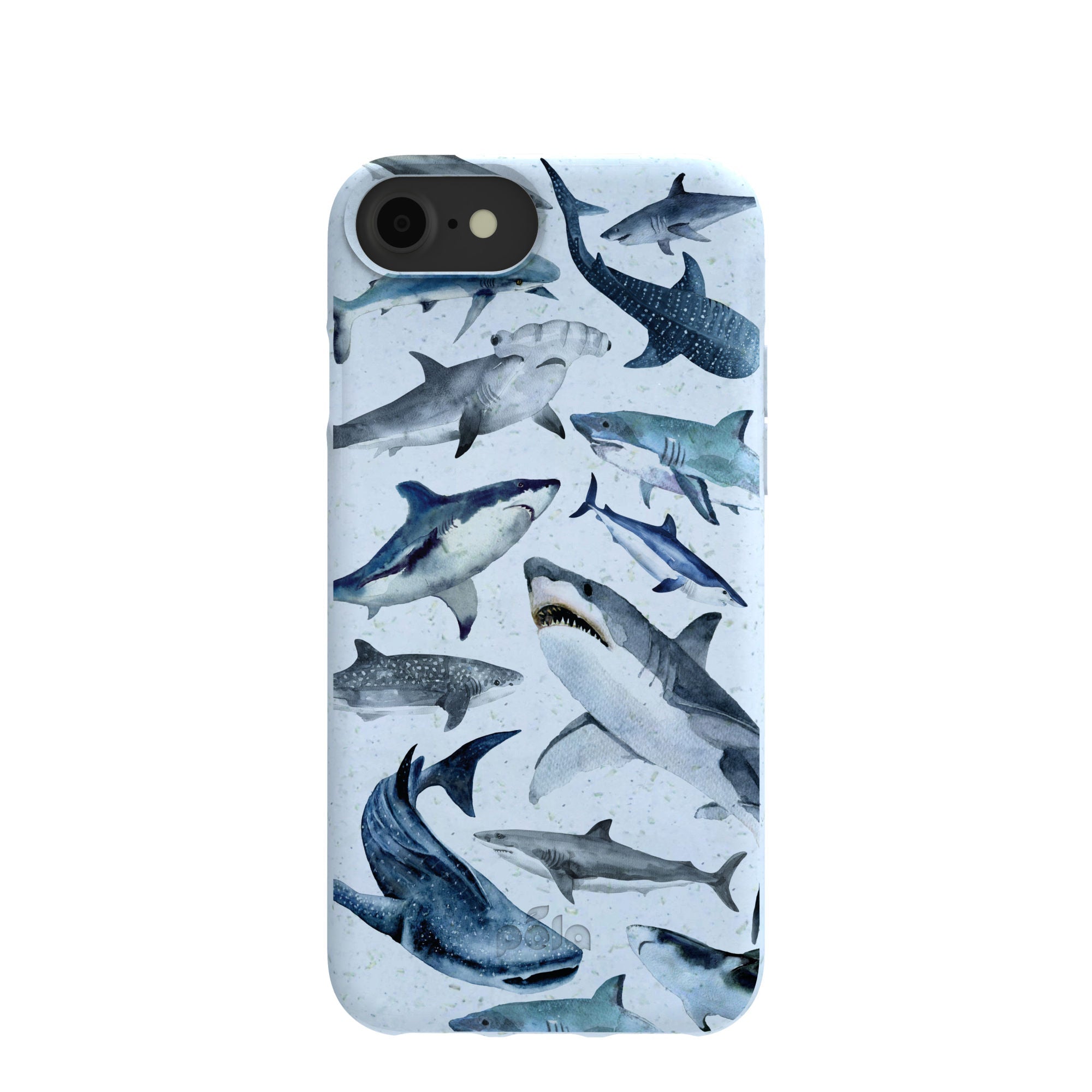 Powder Blue Sharks iPhone 6/6s/7/8/SE Case Refurbished - Pela Case refurbished available on Cerqular