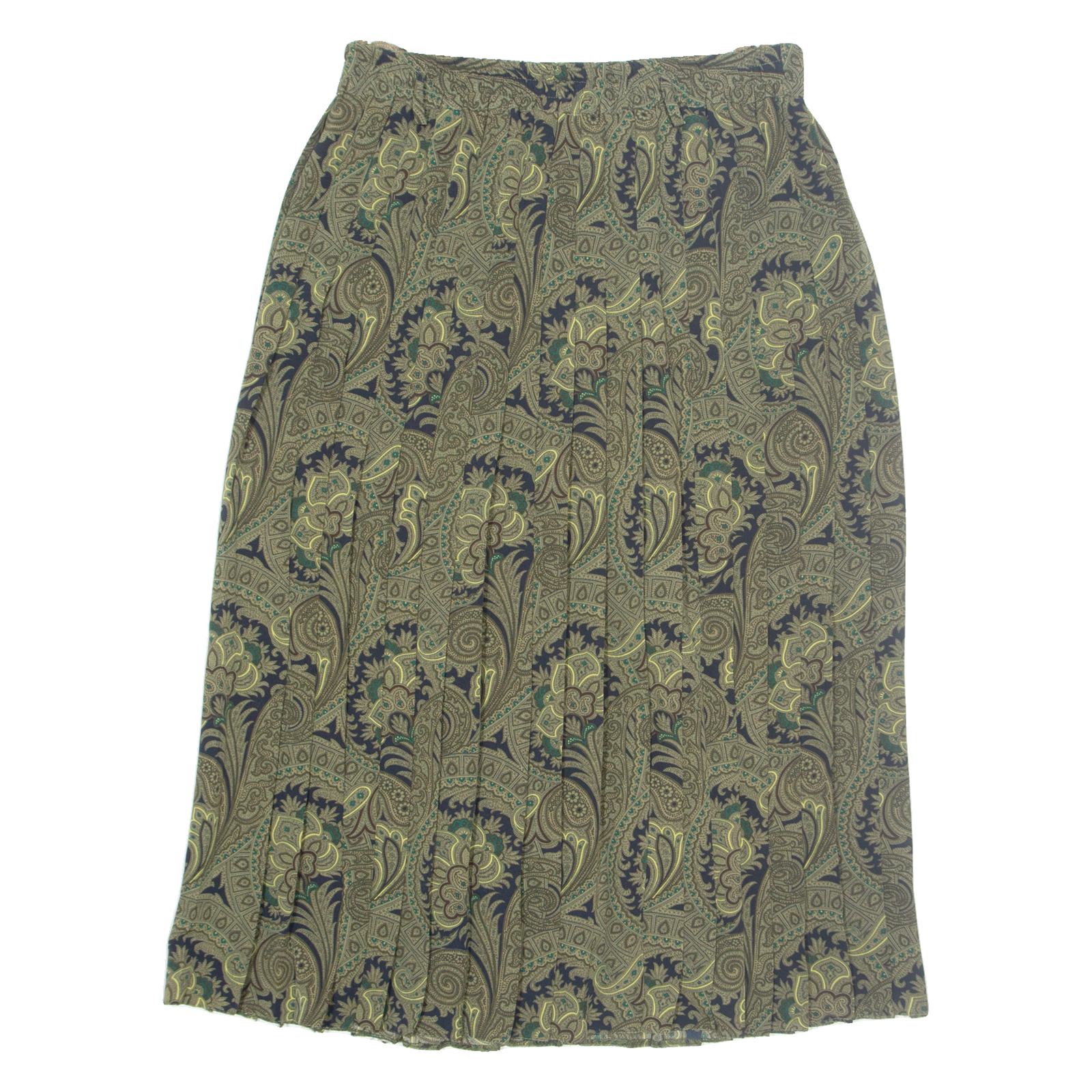 BARDEHLE Womens Pleated Skirt Green Midi Paisley M Refurbished - N/A refurbished available on Cerqular