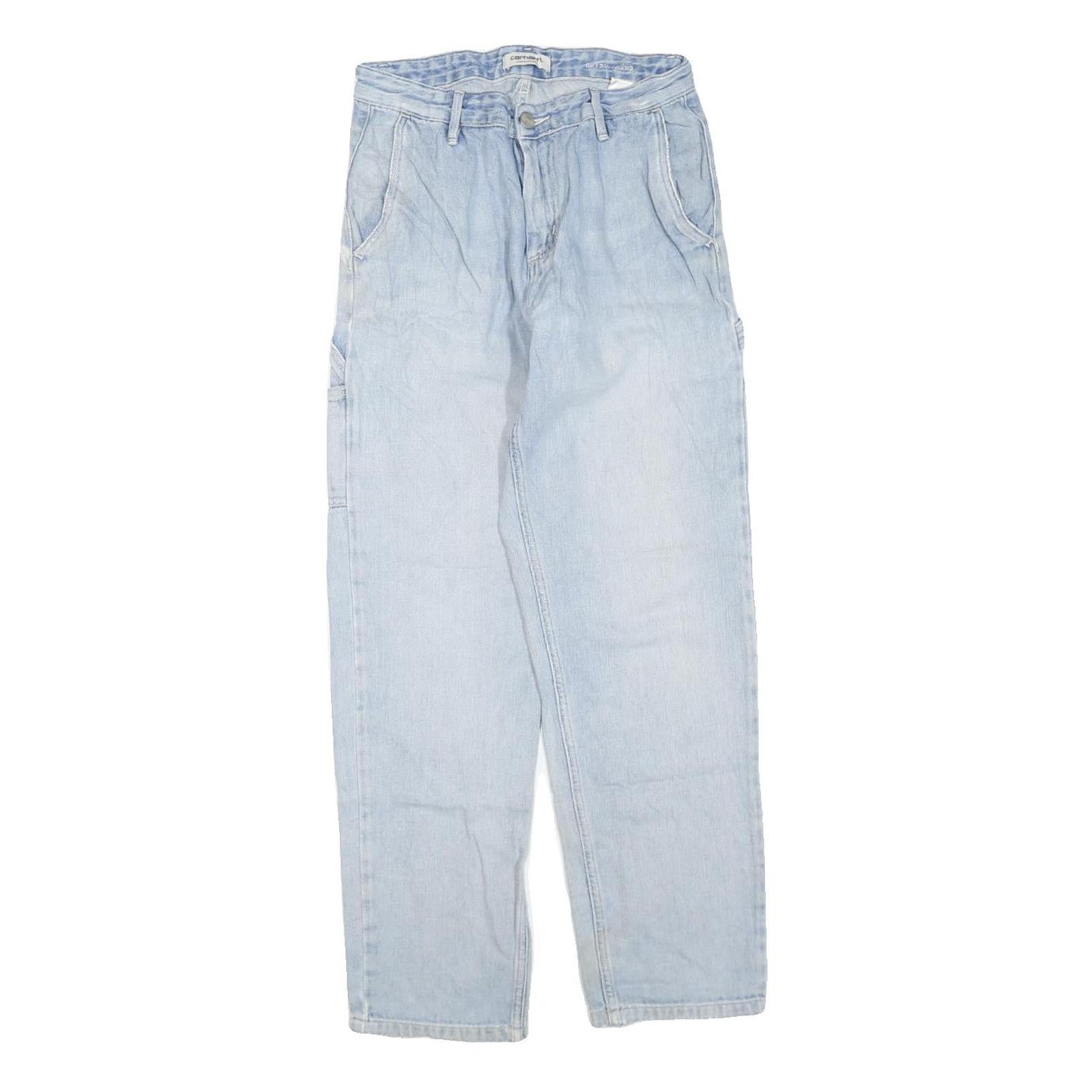 CARHARTT Womens Blue Denim Regular Fit Straight Leg Cotton Blend Light W26 L27 Refurbished - N/A refurbished available on Cerqular