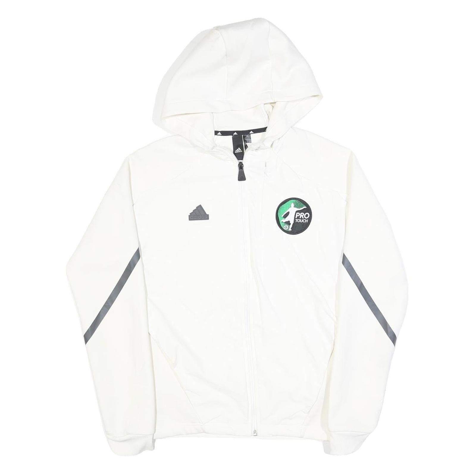 ADIDAS Mens White Zip Hoodie Jacket XS Polyester Blend Plain Sports Sweat Top Refurbished - N/A refurbished available on Cerqular