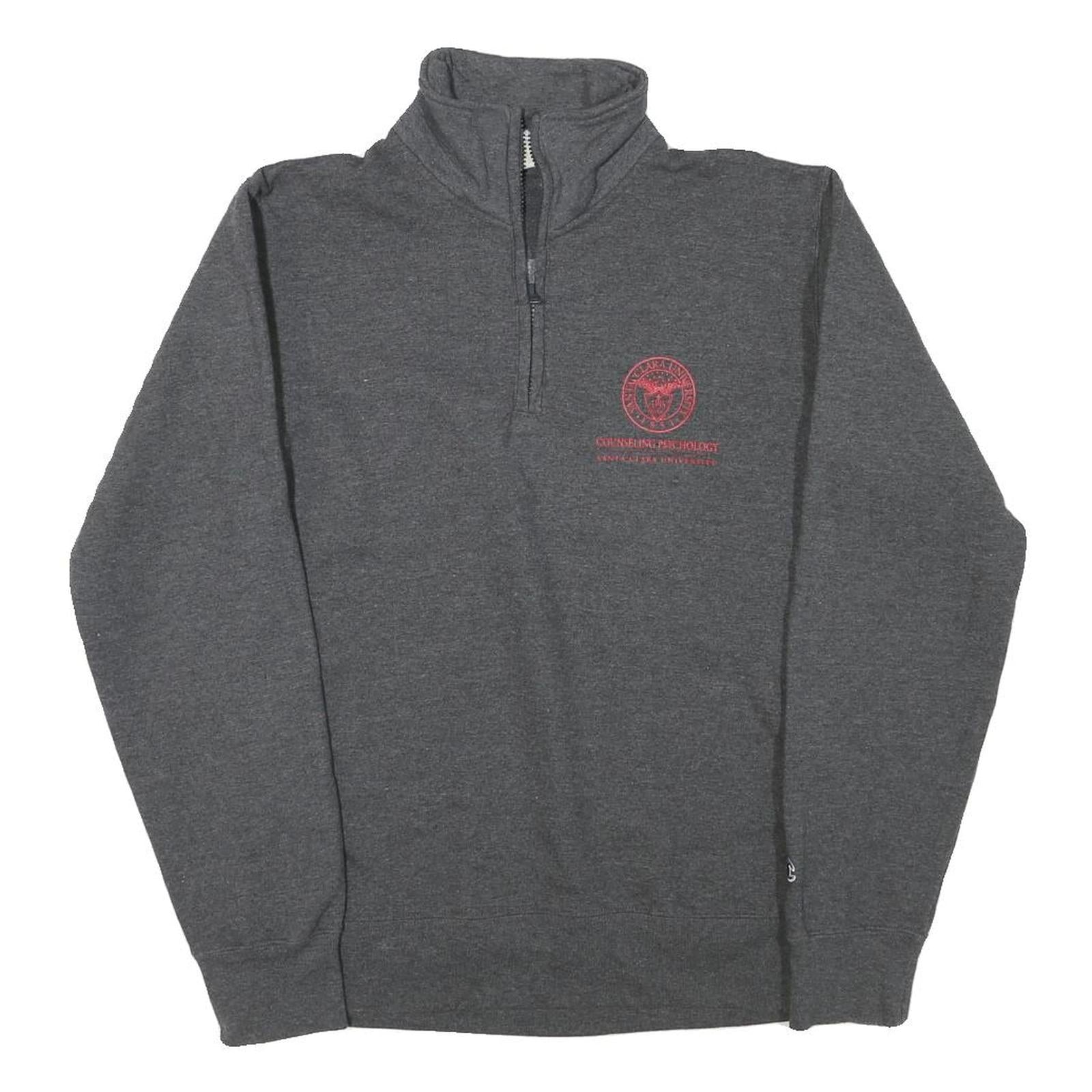 CHAMPION Mens Grey Quarter Zip S Cotton Blend Pullover Sweatshirt Casual Refurbished - N/A refurbished available on Cerqular