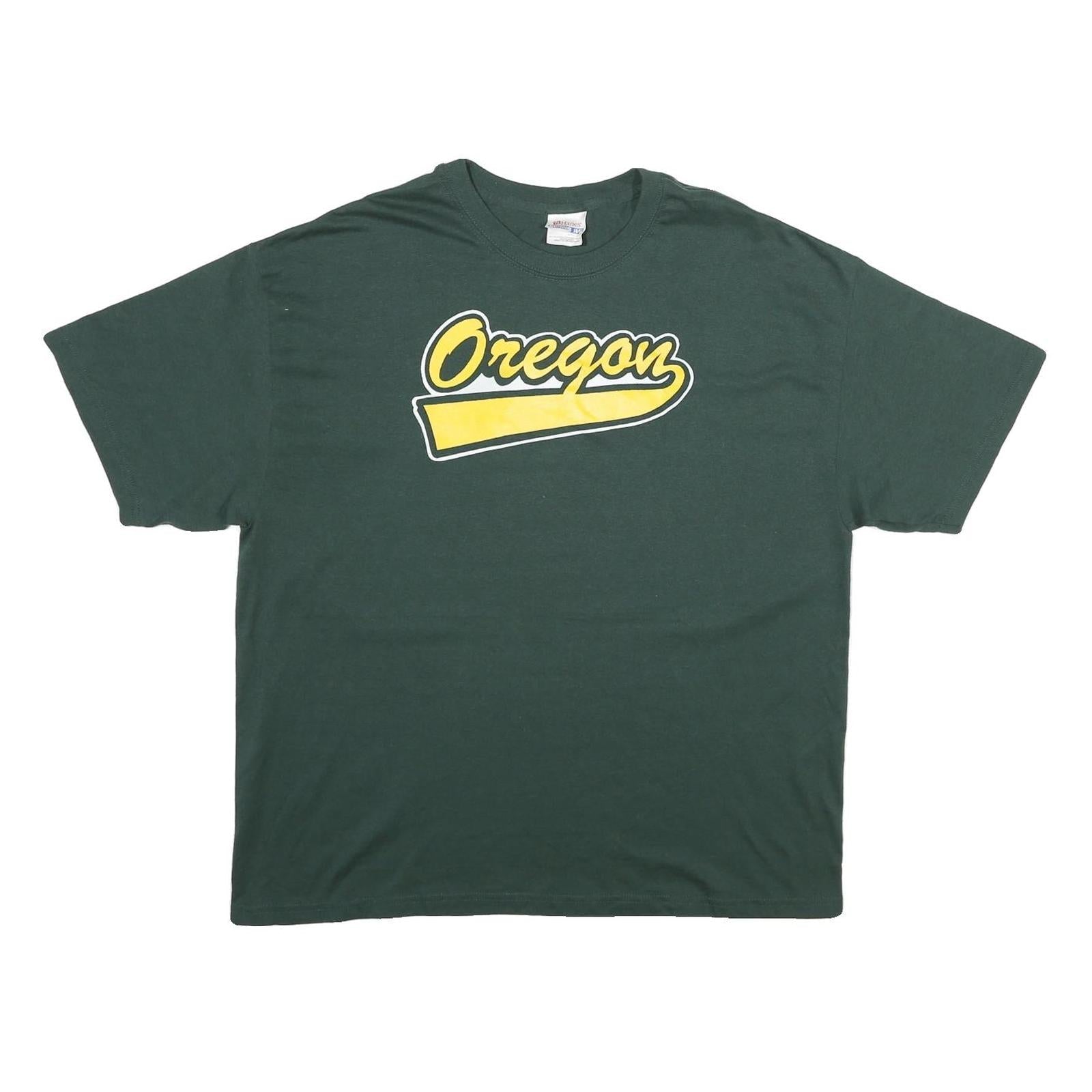 HANES Mens Green Oregon Graphic T-Shirt XL Short Sleeve Crew Neck Casual Refurbished - N/A refurbished available on Cerqular