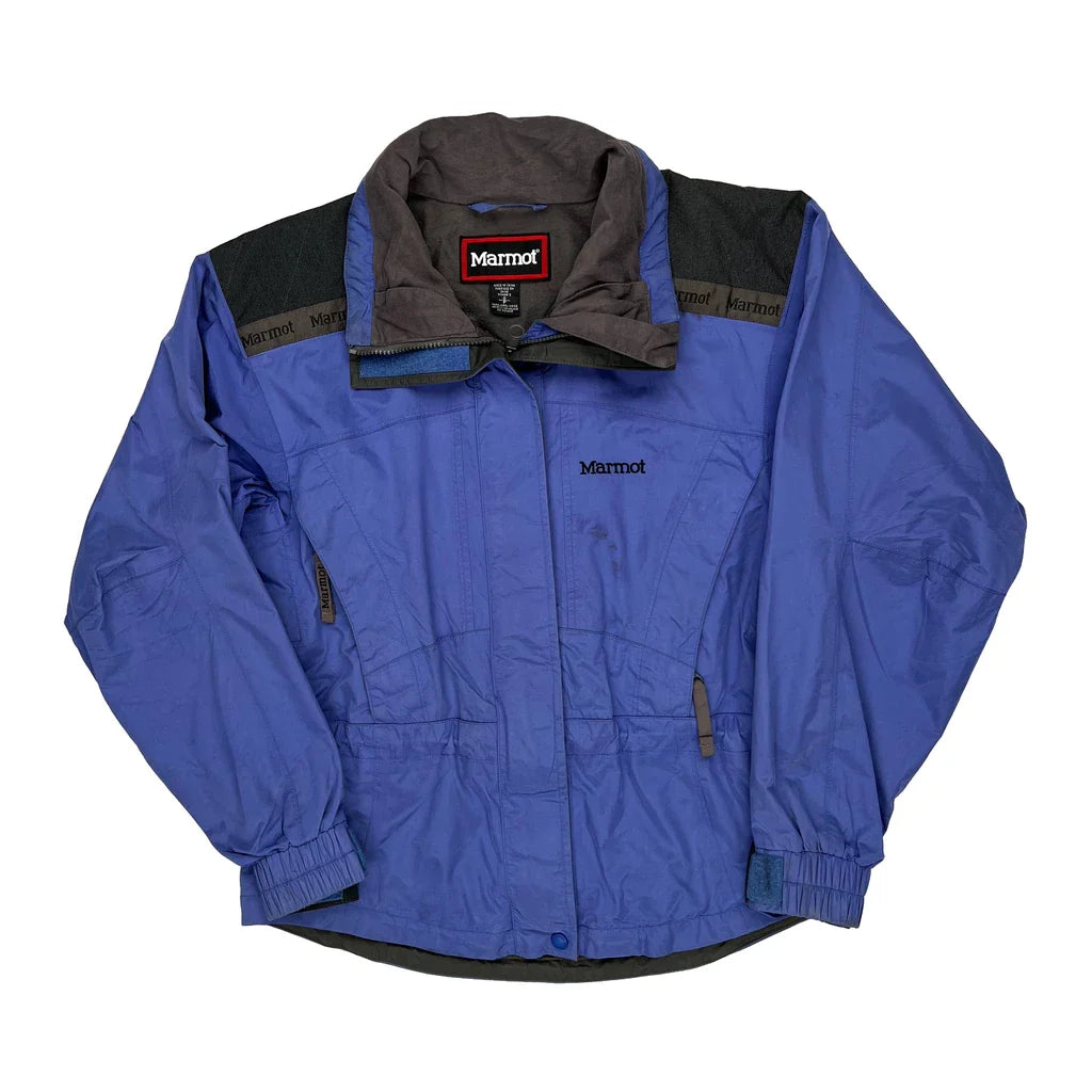 Marmot Jacket - Small Blue Polyester Refurbished - Thrifted (note: this is a term often used to describe second- refurbished available on Cerqular