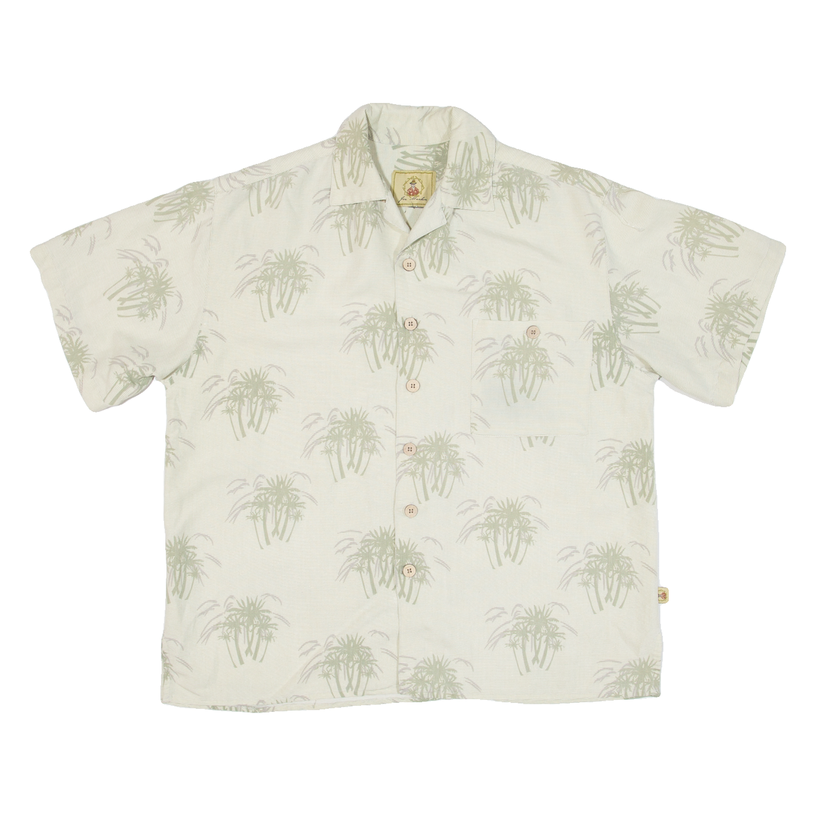 JOE MARLIN Mens Hawaiian Shirt Beige Floral M Refurbished - N/A refurbished available on Cerqular
