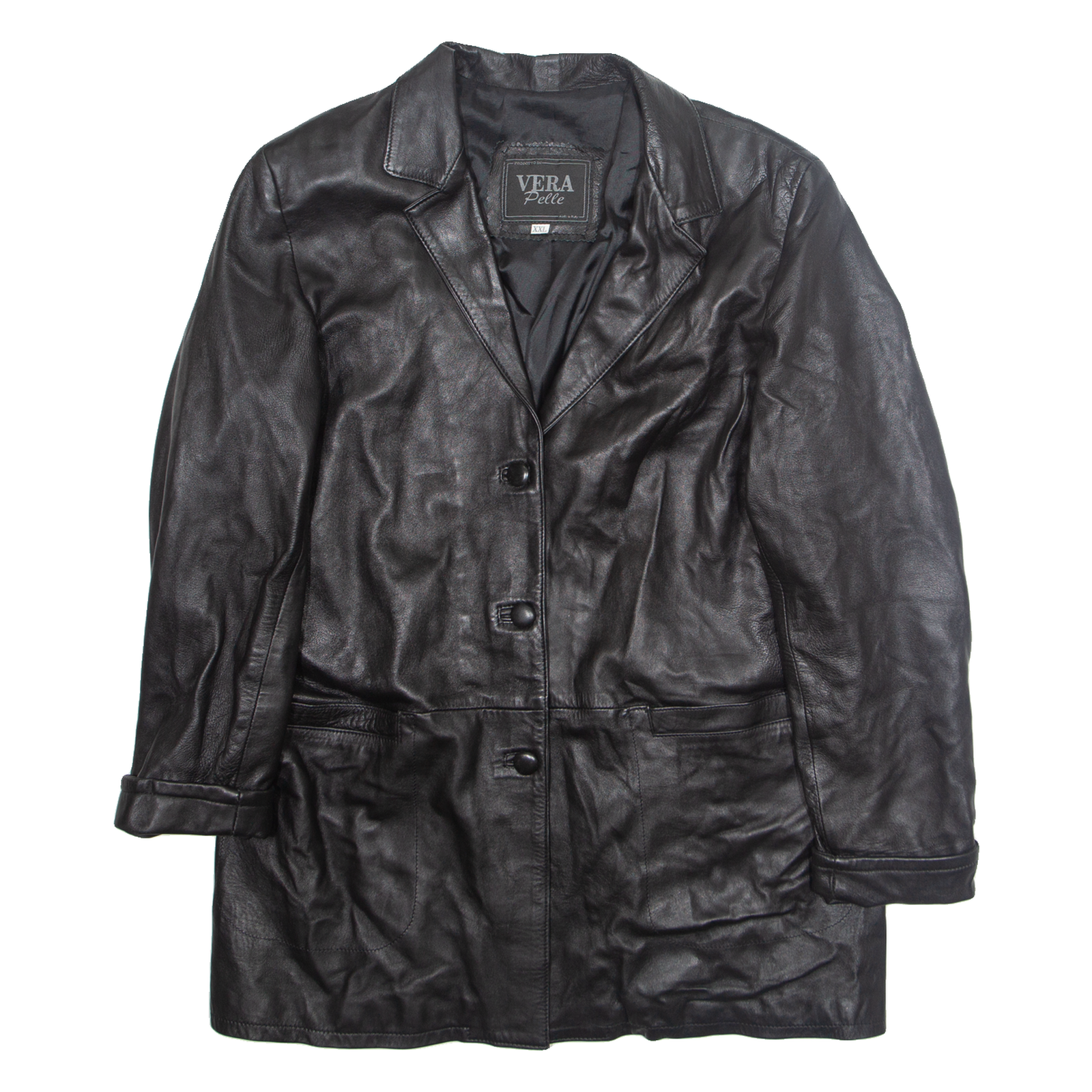 VERA PELLE Mens Jacket Black Faux Leather 2XL Refurbished - N/A refurbished available on Cerqular
