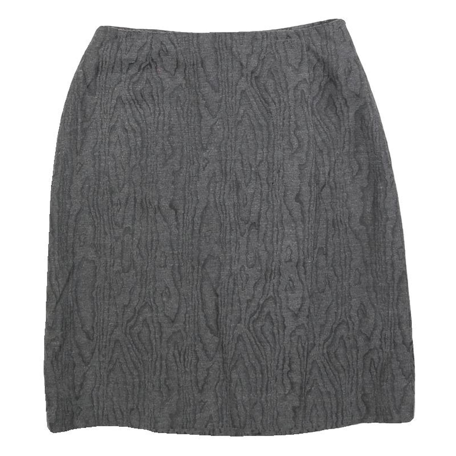 VERSACE Womens Grey Mini Polyester Skirt Embossed Pattern Size S Designer Refurbished - N/A refurbished available on Cerqular