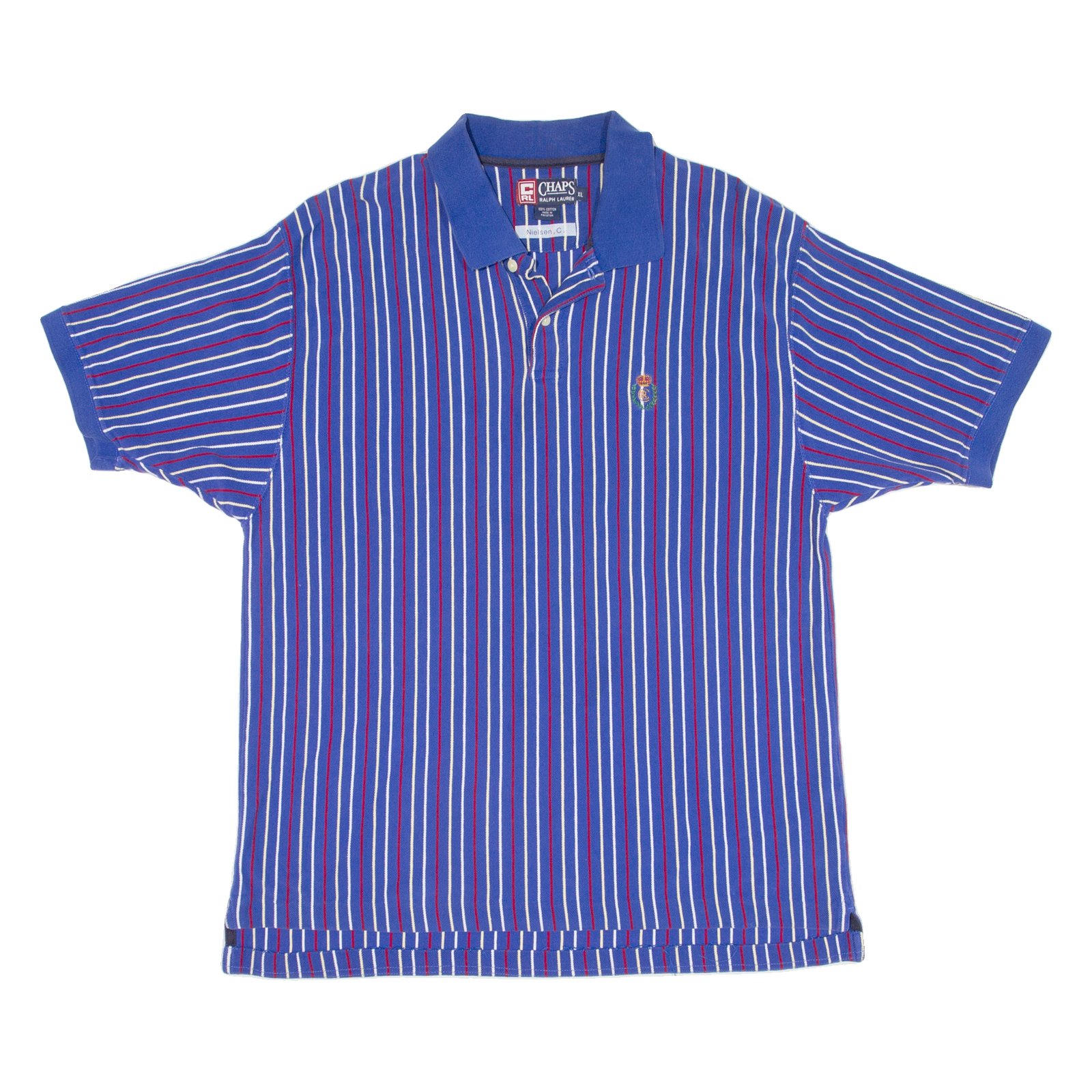 CHAPS RALPH LAUREN Mens Polo Shirt Blue Striped XL Refurbished - N/A refurbished available on Cerqular