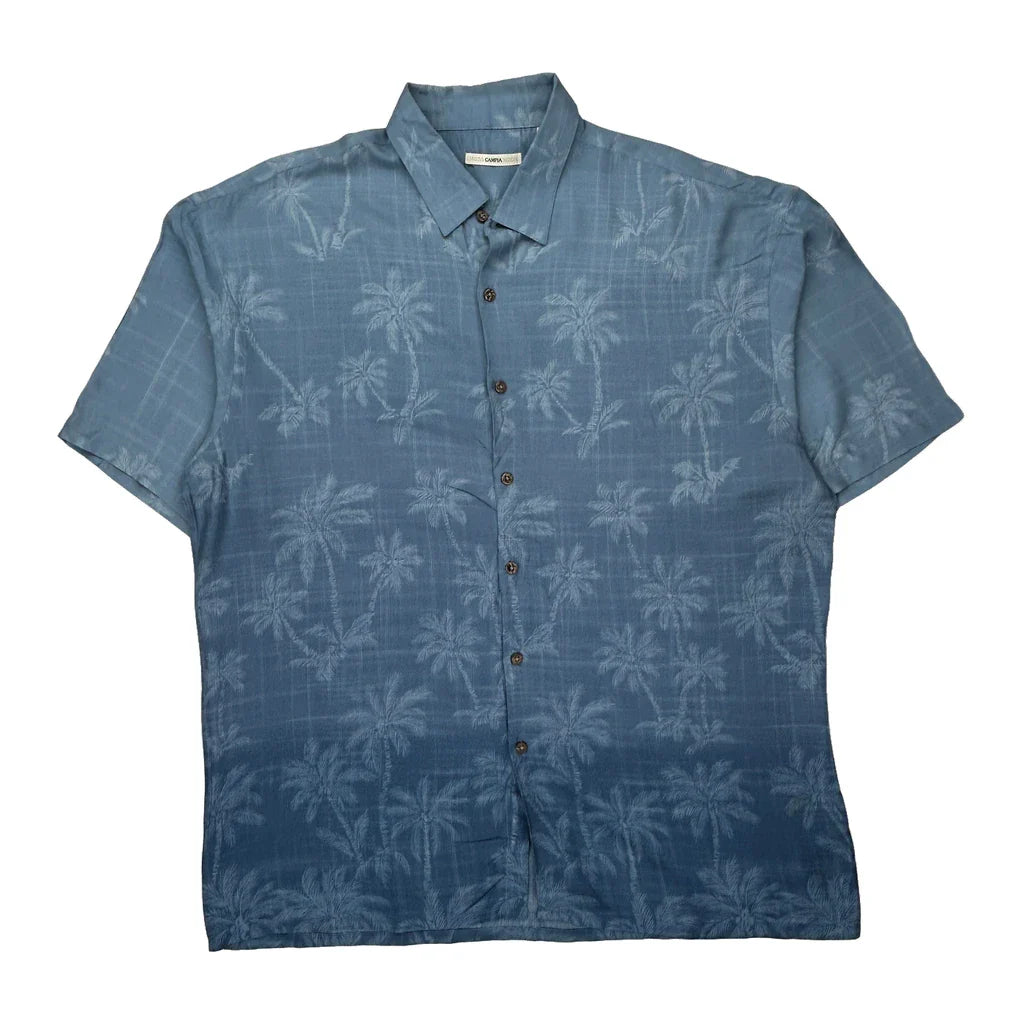 Campia Hawaiian Shirt - XL Blue Viscose Refurbished - Thrifted (note: this is a term often used to describe second- refurbished available on Cerqular