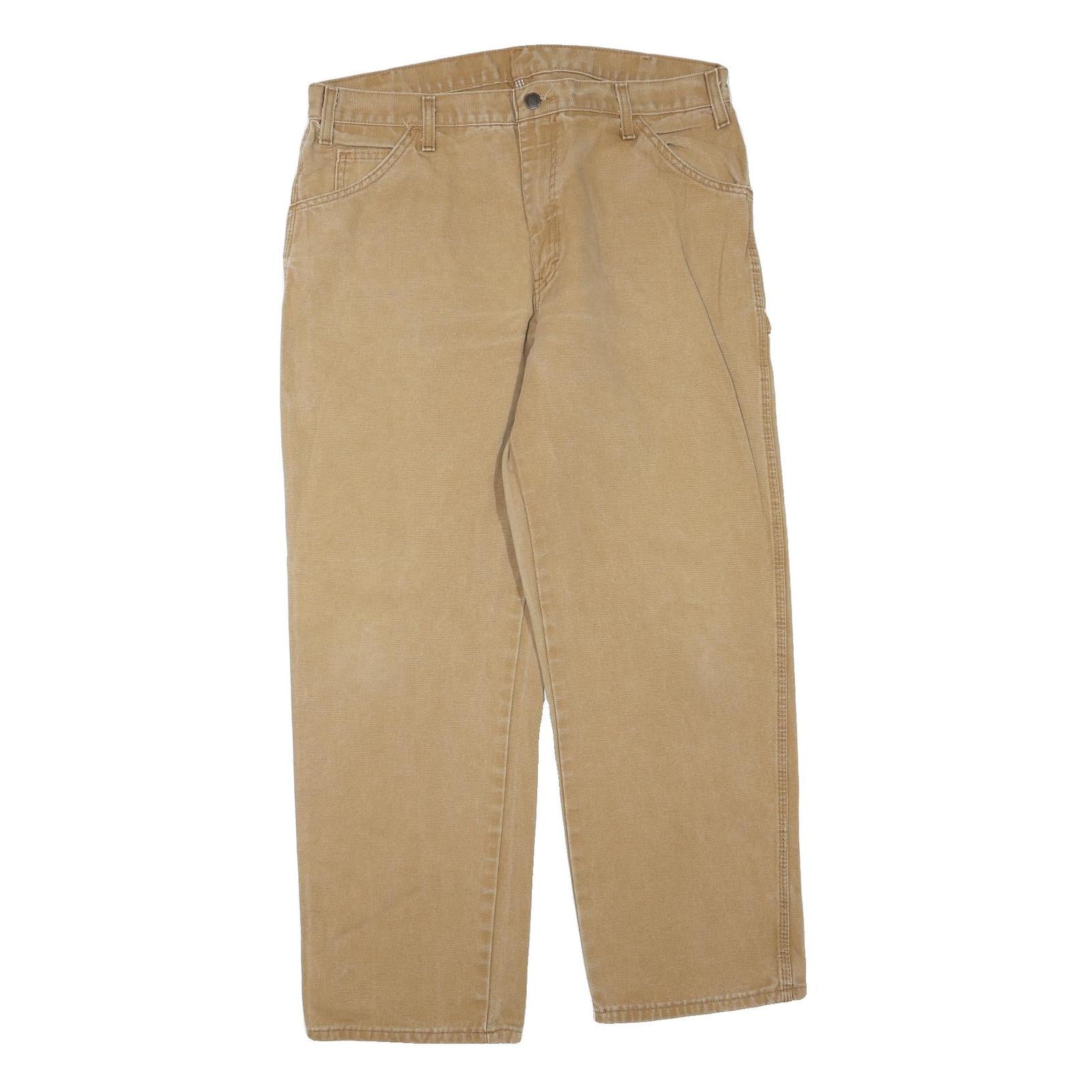 DICKIES Mens Jeans Beige Regular Straight Denim W36 L28 Workwear Durable Cotton Refurbished - N/A refurbished available on Cerqular