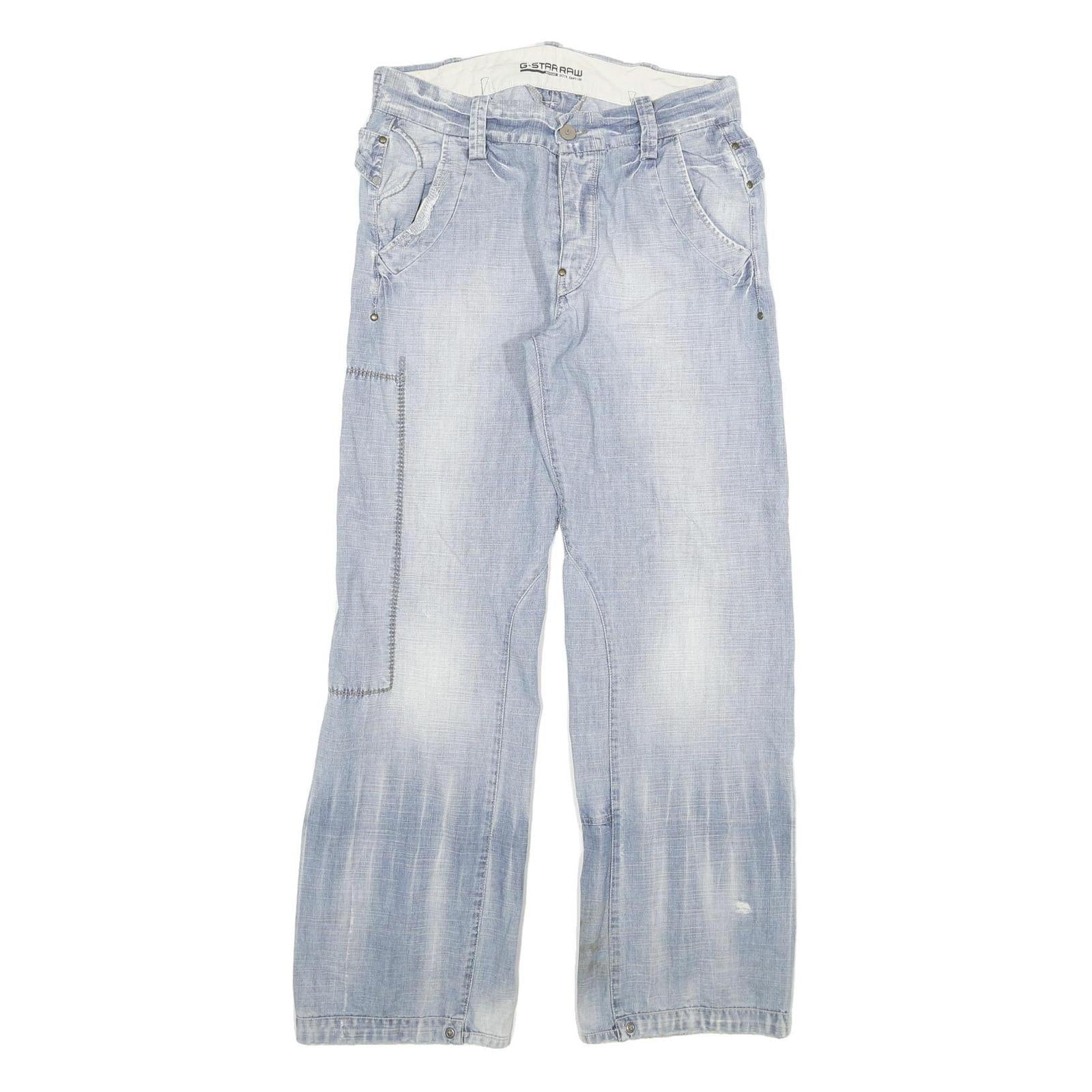 G-STAR Mens Jeans Blue Relaxed Straight Denim Light W32 L32 Button Closure Refurbished - N/A refurbished available on Cerqular