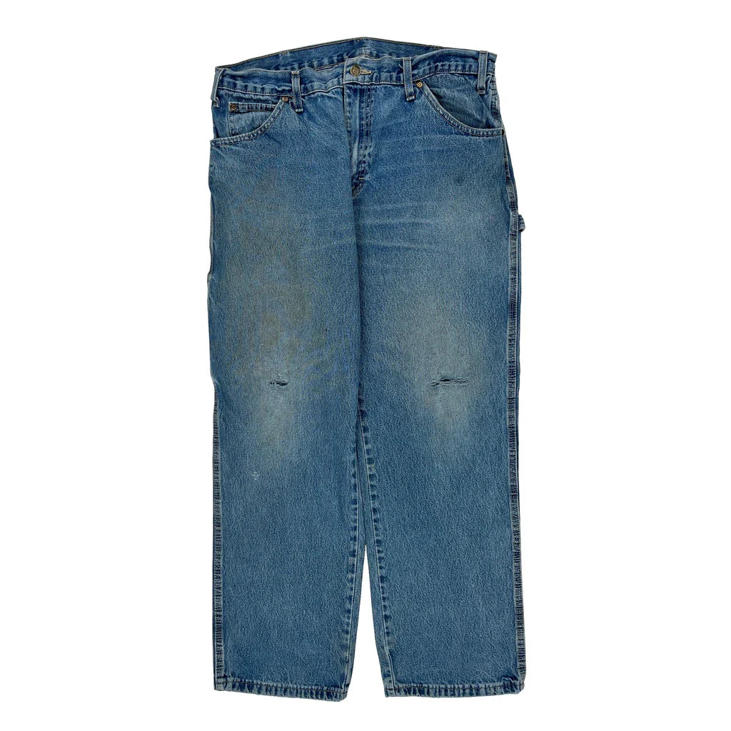 Dickies Carpenter Jeans - 34W 29L Blue Cotton Refurbished - Thrifted (note: this is a term often used to describe second- refurbished available on Cerqular