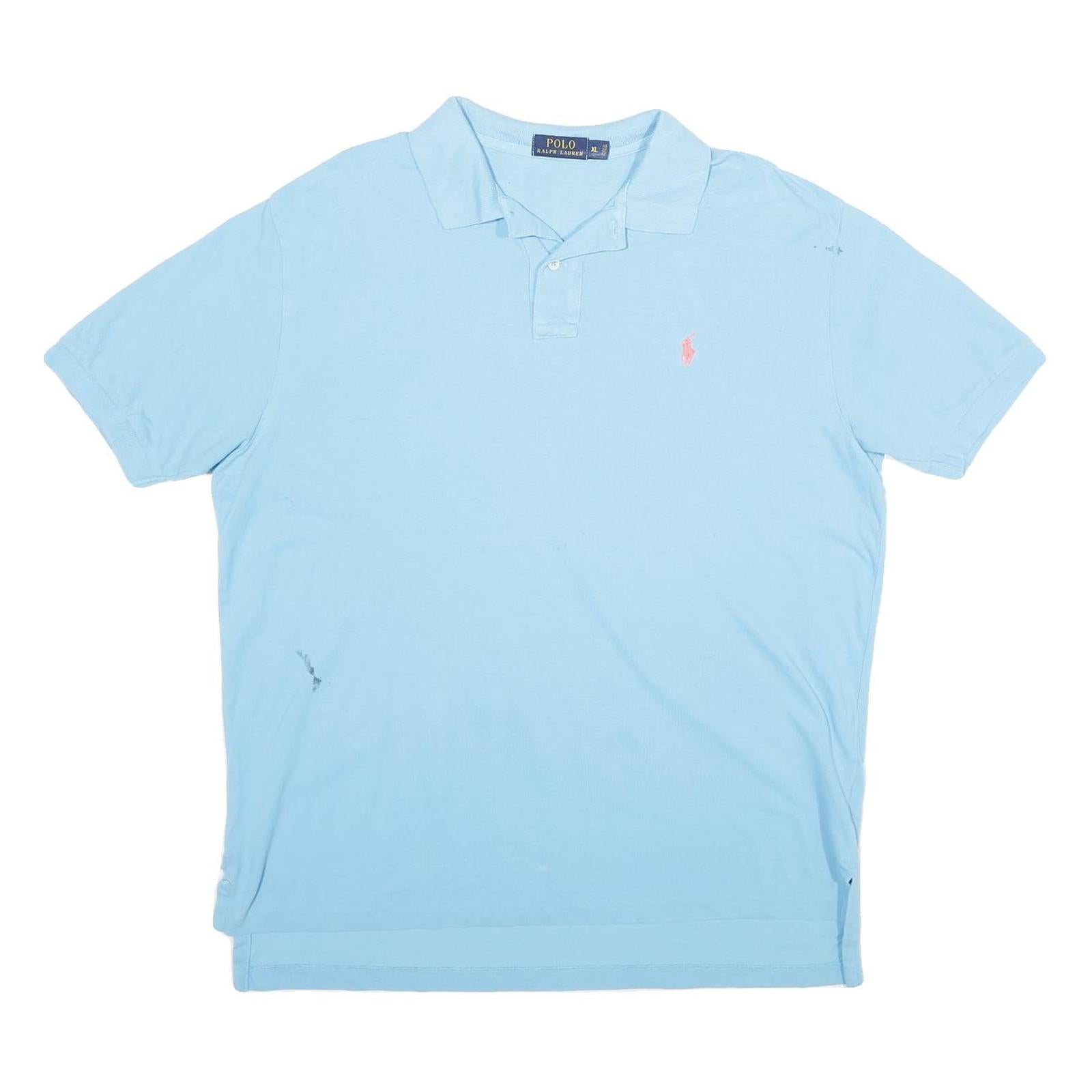 POLO RALPH LAUREN Mens Blue Short Sleeve Polo Shirt XL Classic Cotton Casual Refurbished - N/A refurbished available on Cerqular
