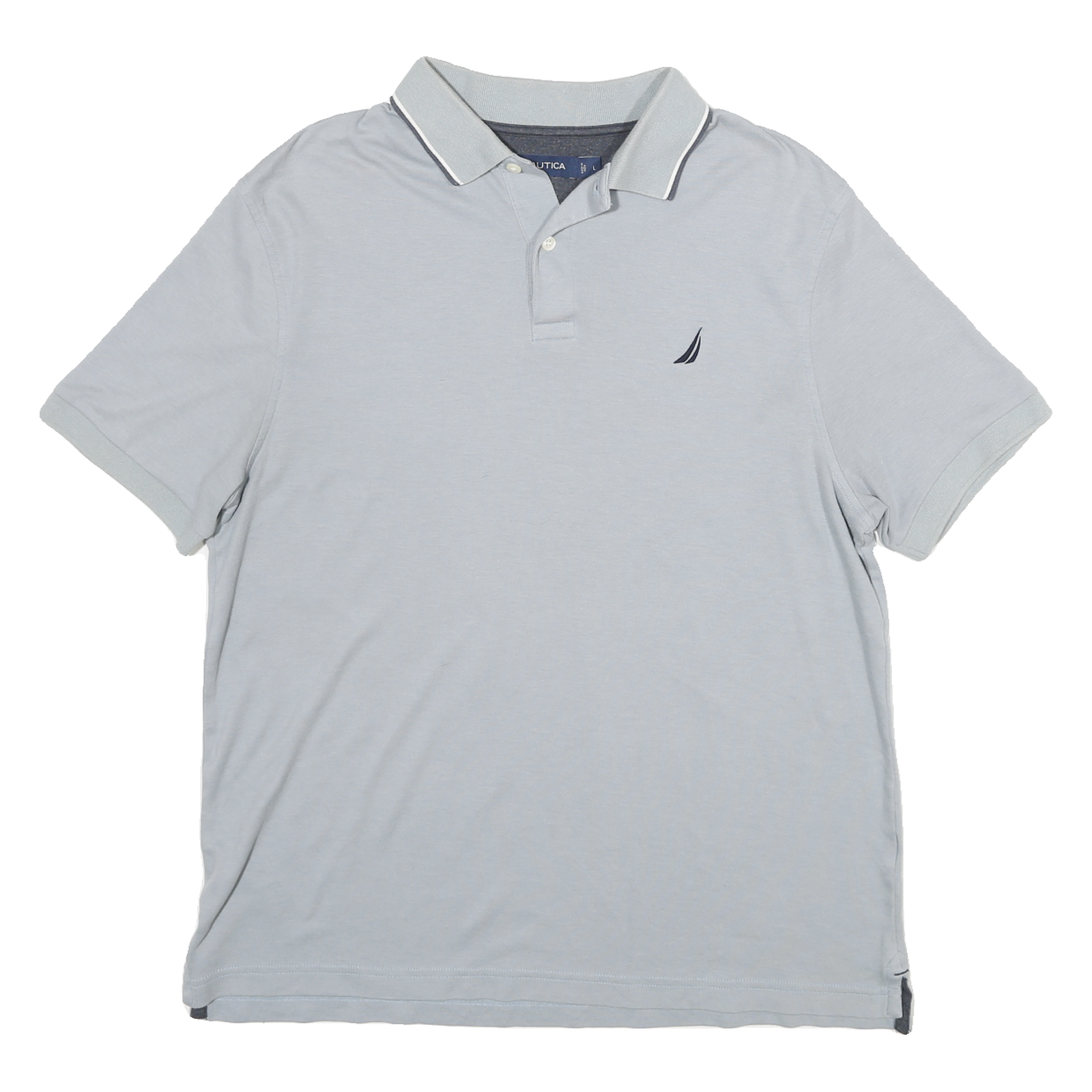 NAUTICA Mens Blue Short Sleeve Plain L Cotton Polo Shirt Classic Fit Refurbished - N/A refurbished available on Cerqular