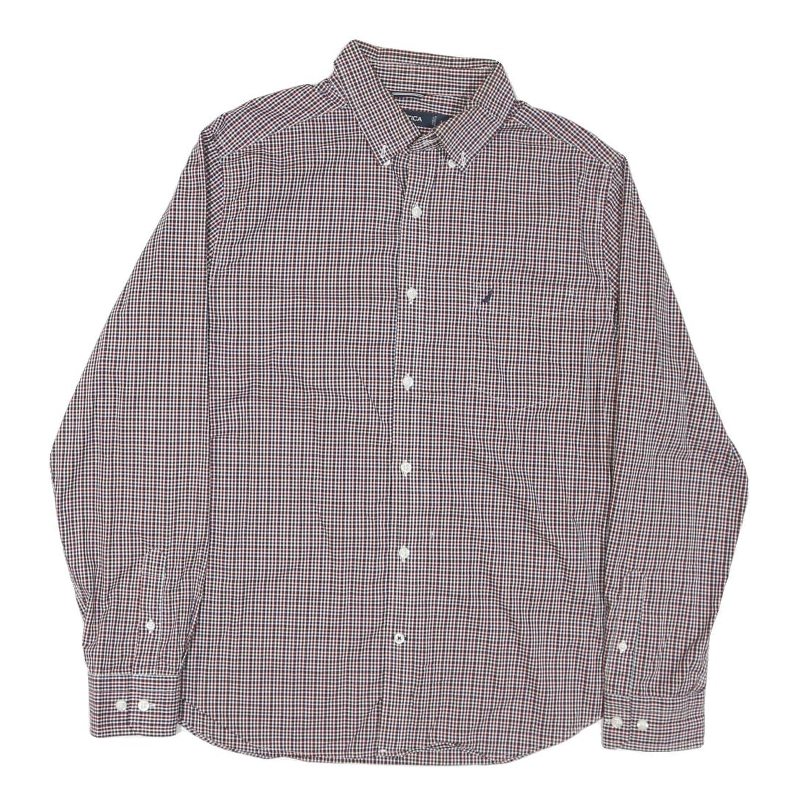 NAUTICA Mens Blue & Red Check Shirt L Long Sleeve Button Down Casual Cotton Refurbished - N/A refurbished available on Cerqular