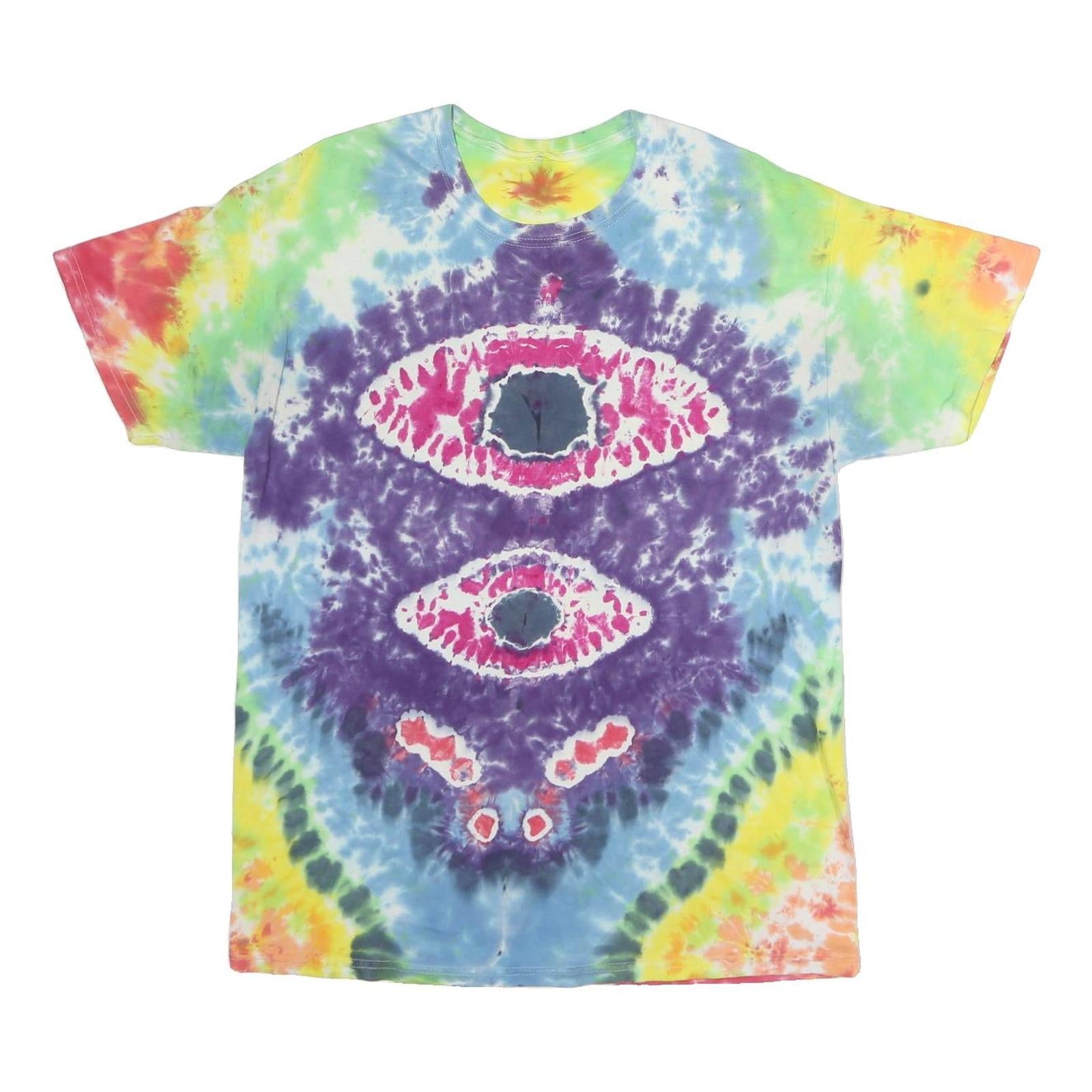 Mens Multi-Coloured Tie Dye T-Shirt M Short Sleeve Crew Neck Cotton Graphic Refurbished - N/A refurbished available on Cerqular