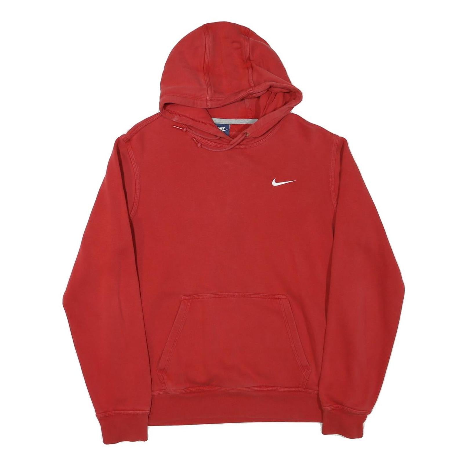 NIKE Mens Red Hoodie Pullover L Cotton Blend Casual Sportswear Refurbished - N/A refurbished available on Cerqular