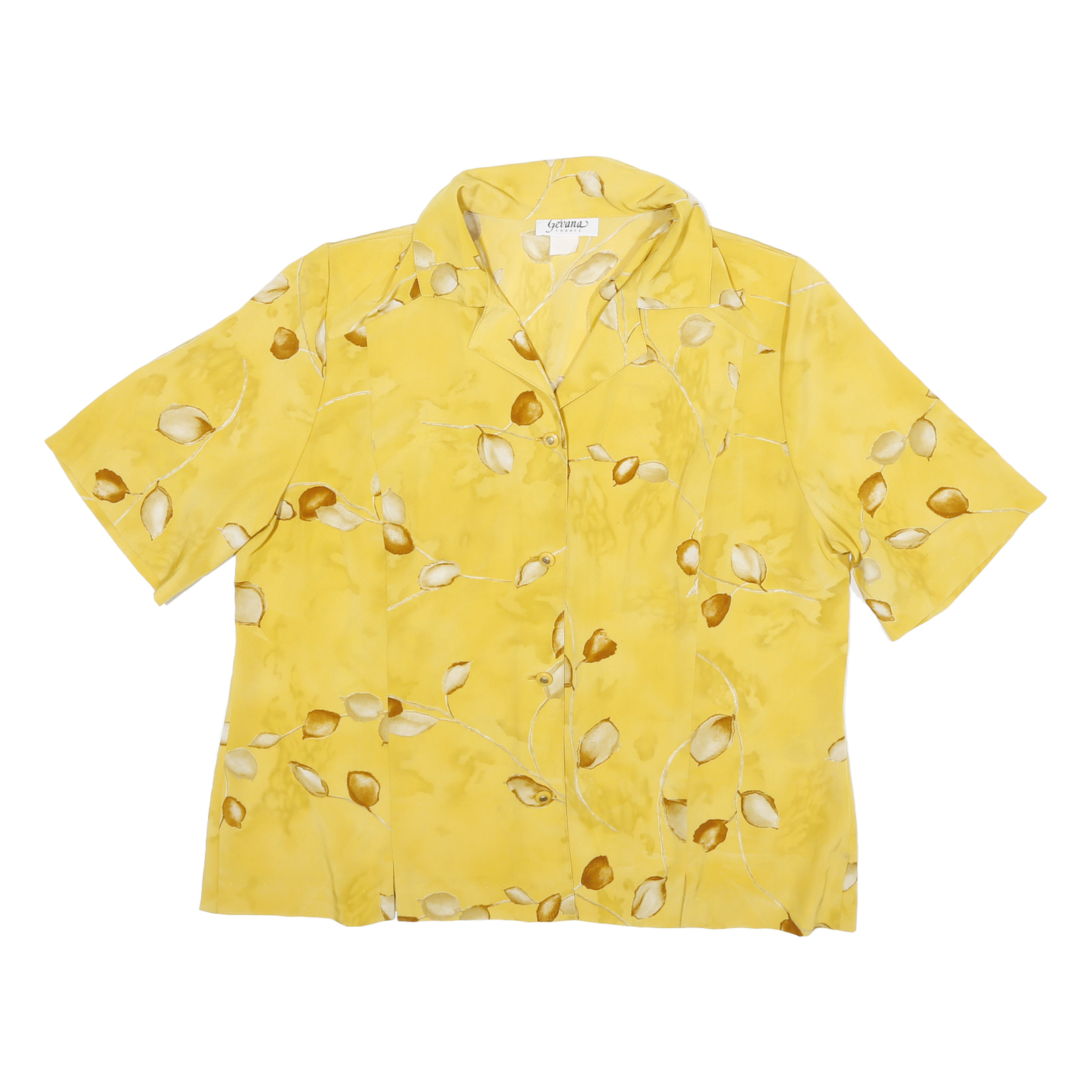 Buy GEVANA Womens Yellow Printed Shirt Short Sleeve Collared M Polyester Blend Refurbished - $16.89 GEVANA Womens Yellow Printed Shirt Short Sleeve Collared M Polyester Blend Refurbished - N/A refurbished available on Cerqular