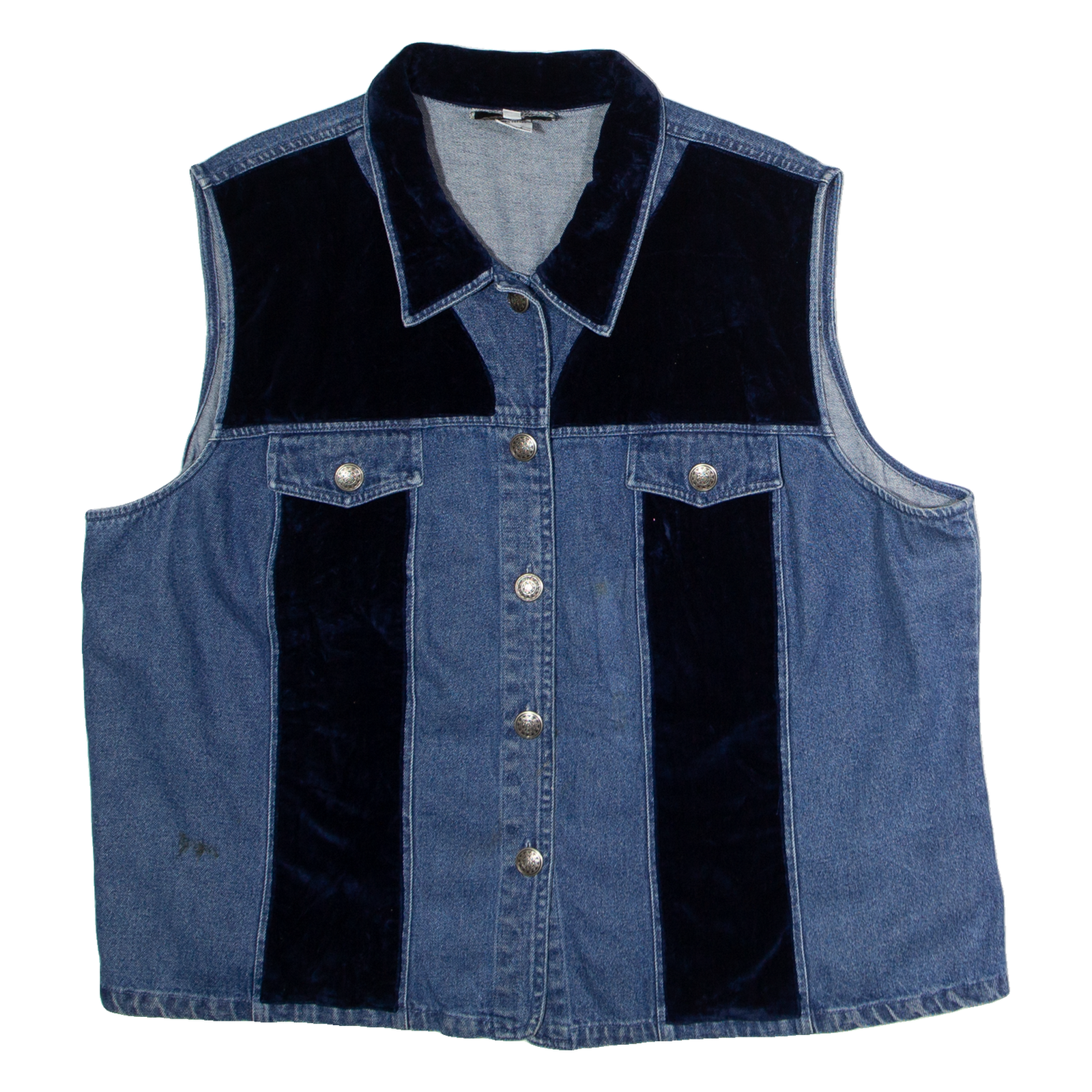 STONEBRIDGE Womens Denim Waistcoat Blue 90s 2XL Refurbished - N/A refurbished available on Cerqular
