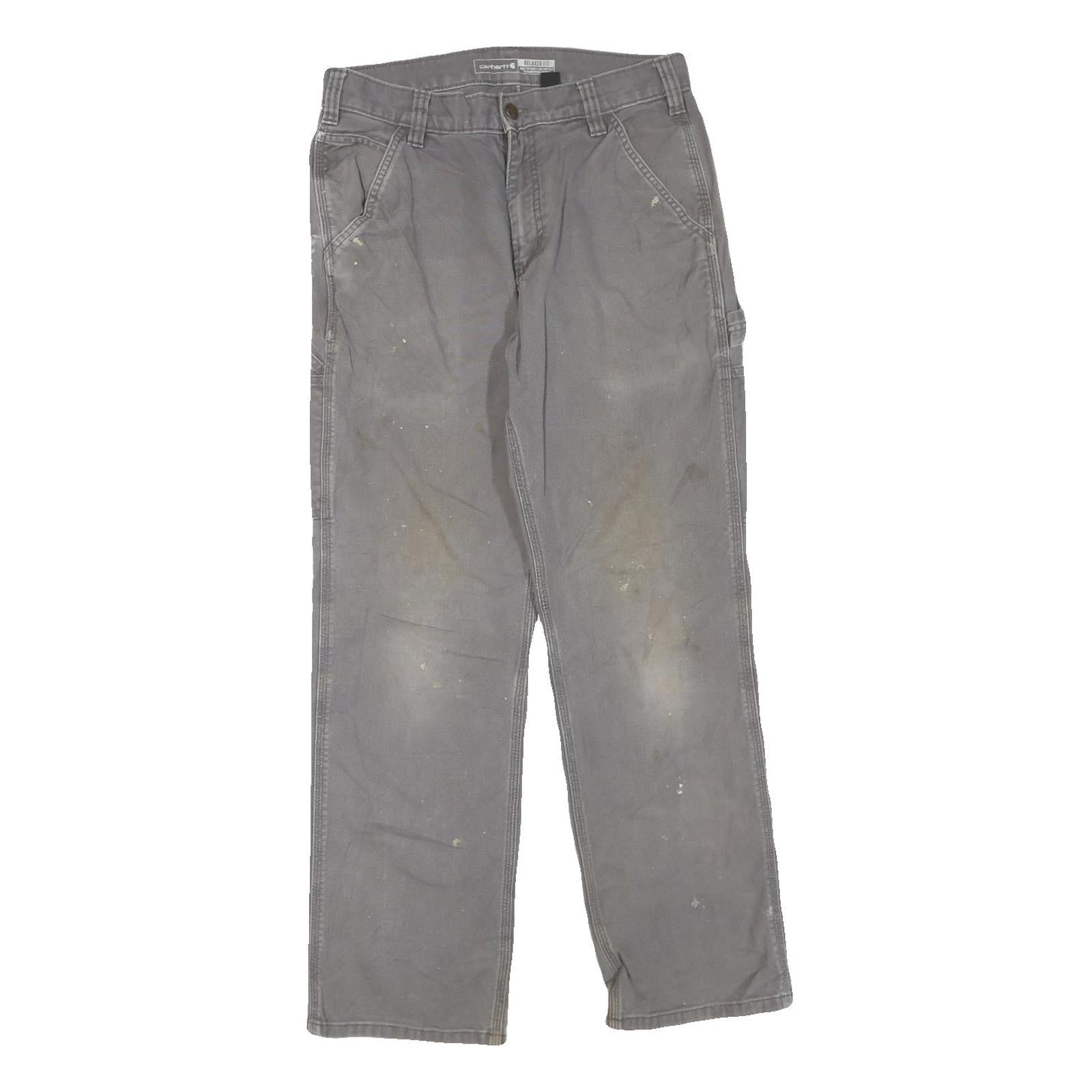 CARHARTT Mens Cotton Blend Grey Workwear Regular Straight Trousers W31 L29 Refurbished - N/A refurbished available on Cerqular
