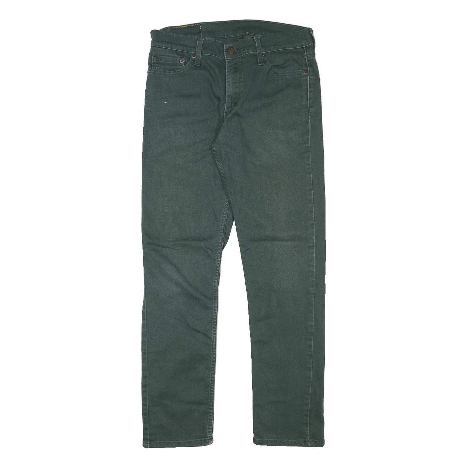 LEVI'S Mens Cotton Blend Green Slim Tapered Trousers W29 L27 Classic Zip Closure Refurbished - N/A refurbished available on Cerqular
